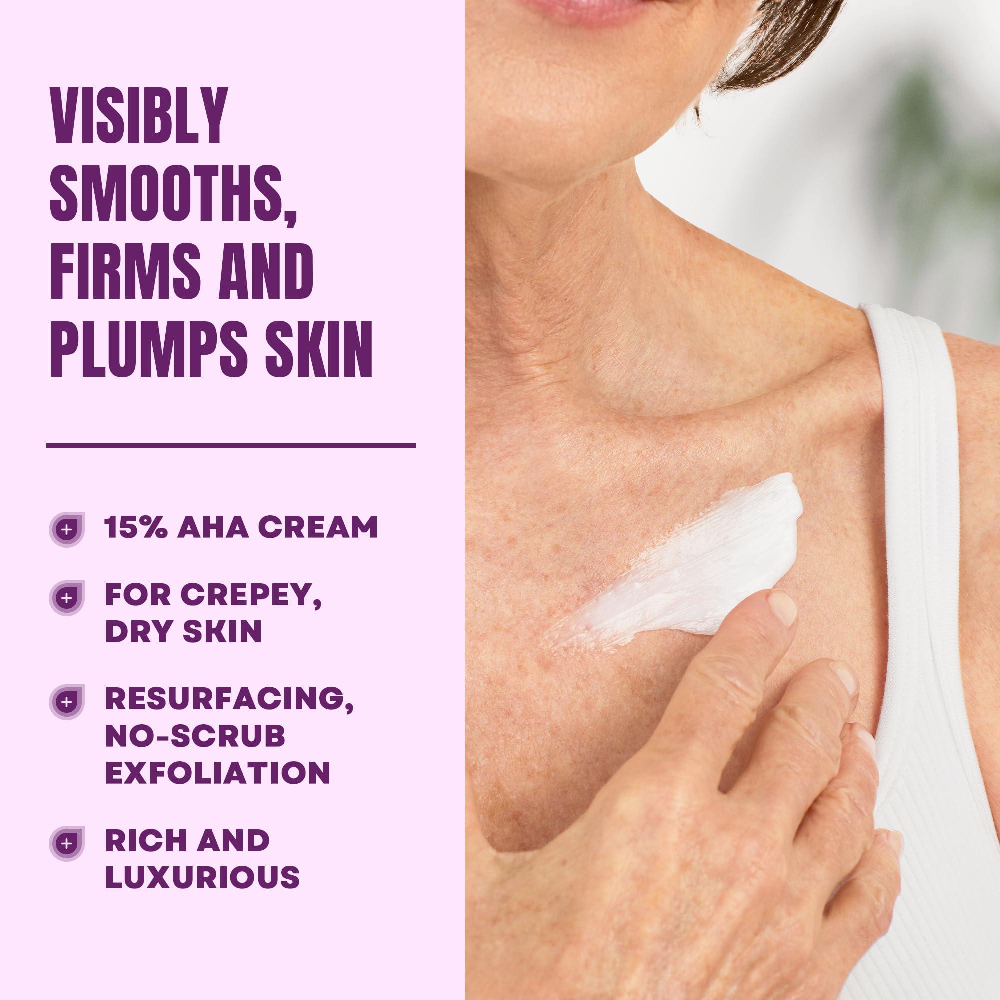 AmLactin AmLactin Crepe Firming Cream - 12 oz Body Cream with 15% Lactic Acid - Exfoliator and Moisturizer for Crepey, Dry Skin