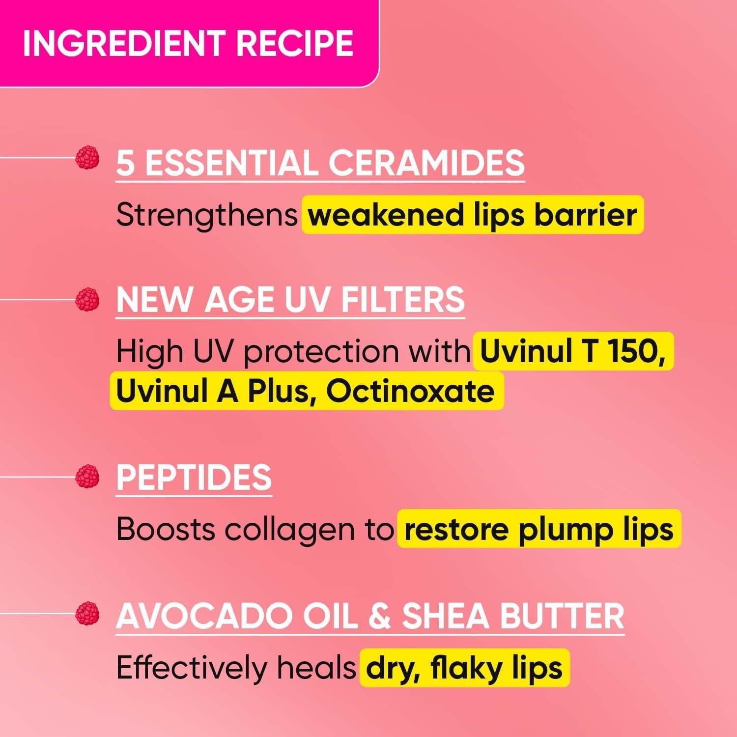 D.ot & K.ey D.ot&K.ey Ceramide&Peptide Lip Balm For Normal Skin|Plush Pink|Boosts Collagen&Instantly Plumps Lip|Moisturizing, Repairing, Plumping, Shining