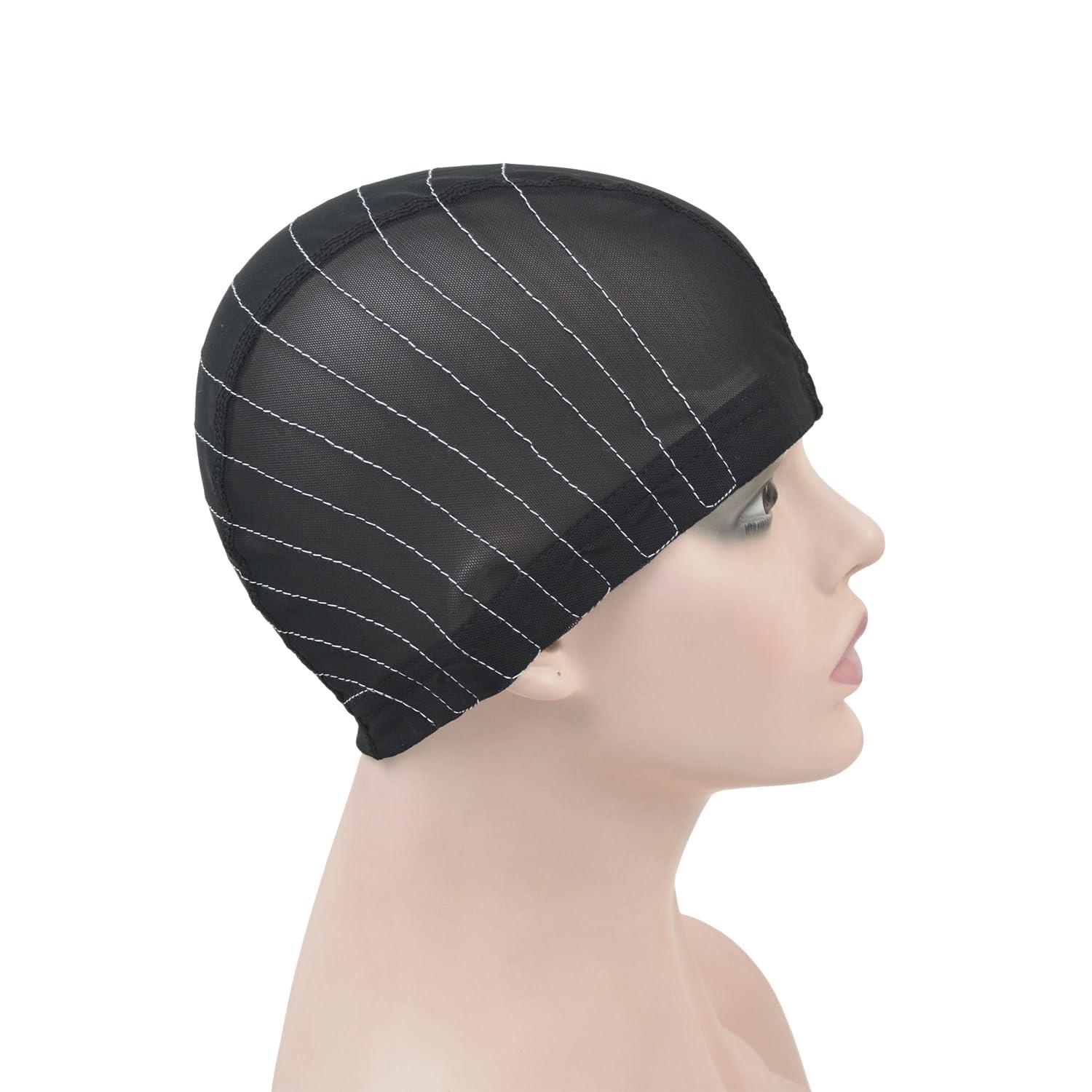 YTBYT Mesh Dome Caps Wig Cap with Guideline Map for Wig Making Stretchable Wig Caps for Beginners Making Wigs (5x5 L)