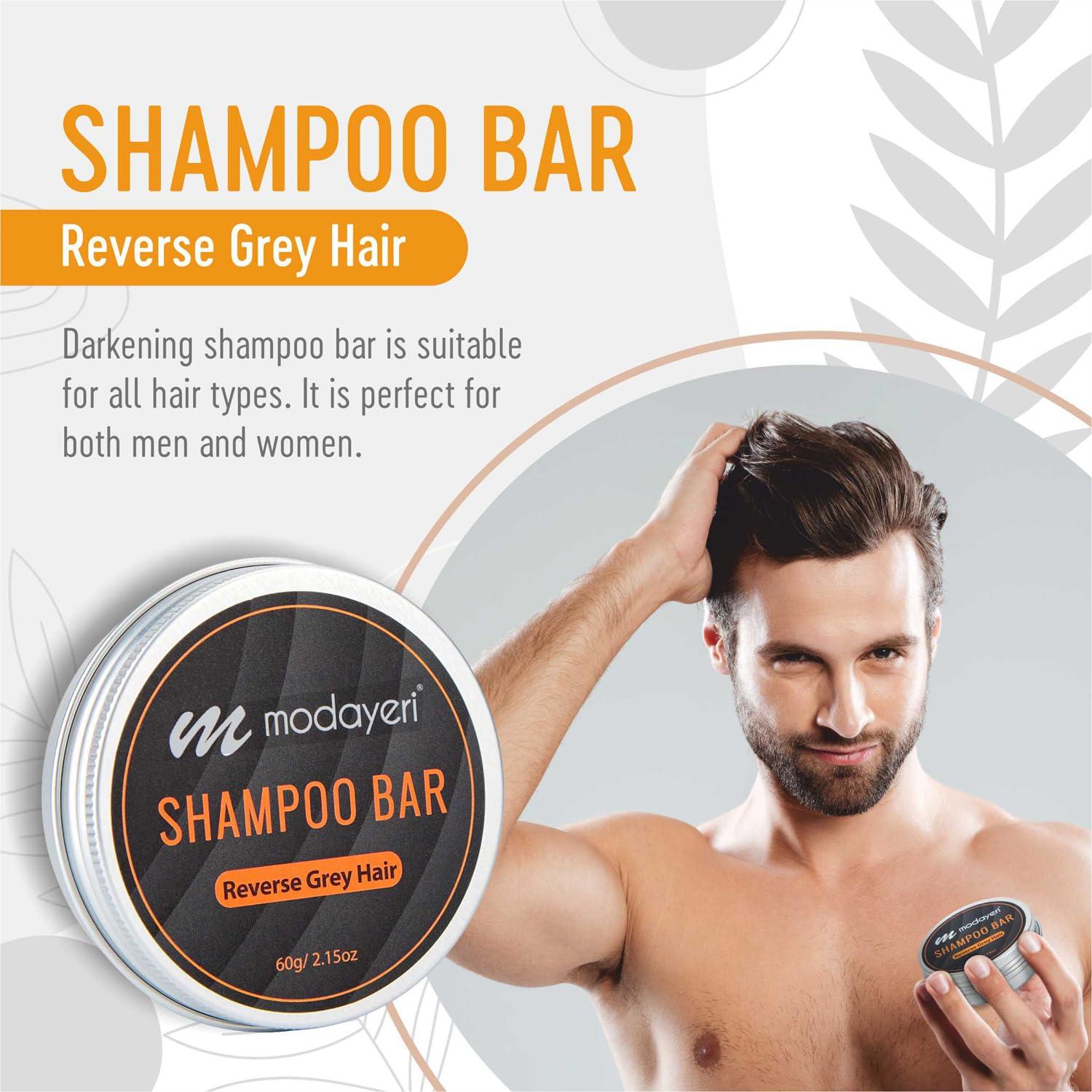modayeri al??veri?te yeni moda Reverse Grey Hair Shampoo Bar - Moisturizer, Extra Strength Refreshing Scalp , Gray Hair Coverage, Darkening, Natural Solid Shampoo, for Women and Men, Restore Shiny Hair, Paraben Free, 2.15 Oz