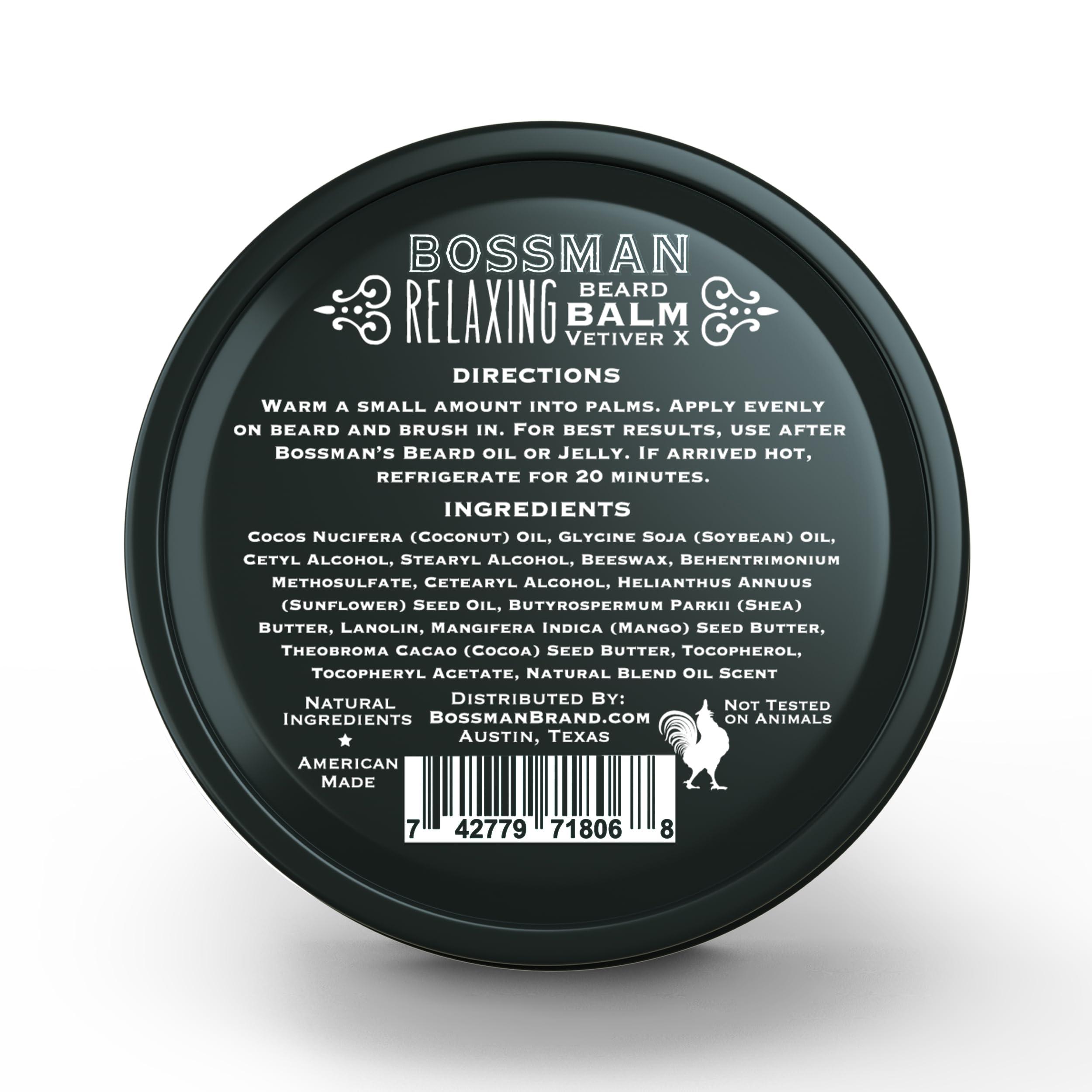 Bossman Bossman Big Boss Beard Care Kit for Men - 7 Piece Beard Grooming Kit with Jelly Beard Oil, Beard Conditioner, Beard Balm, MUDstache Wax, Bar Soap, Metal Comb, Brush - Mustache Kit (Vetiver X)