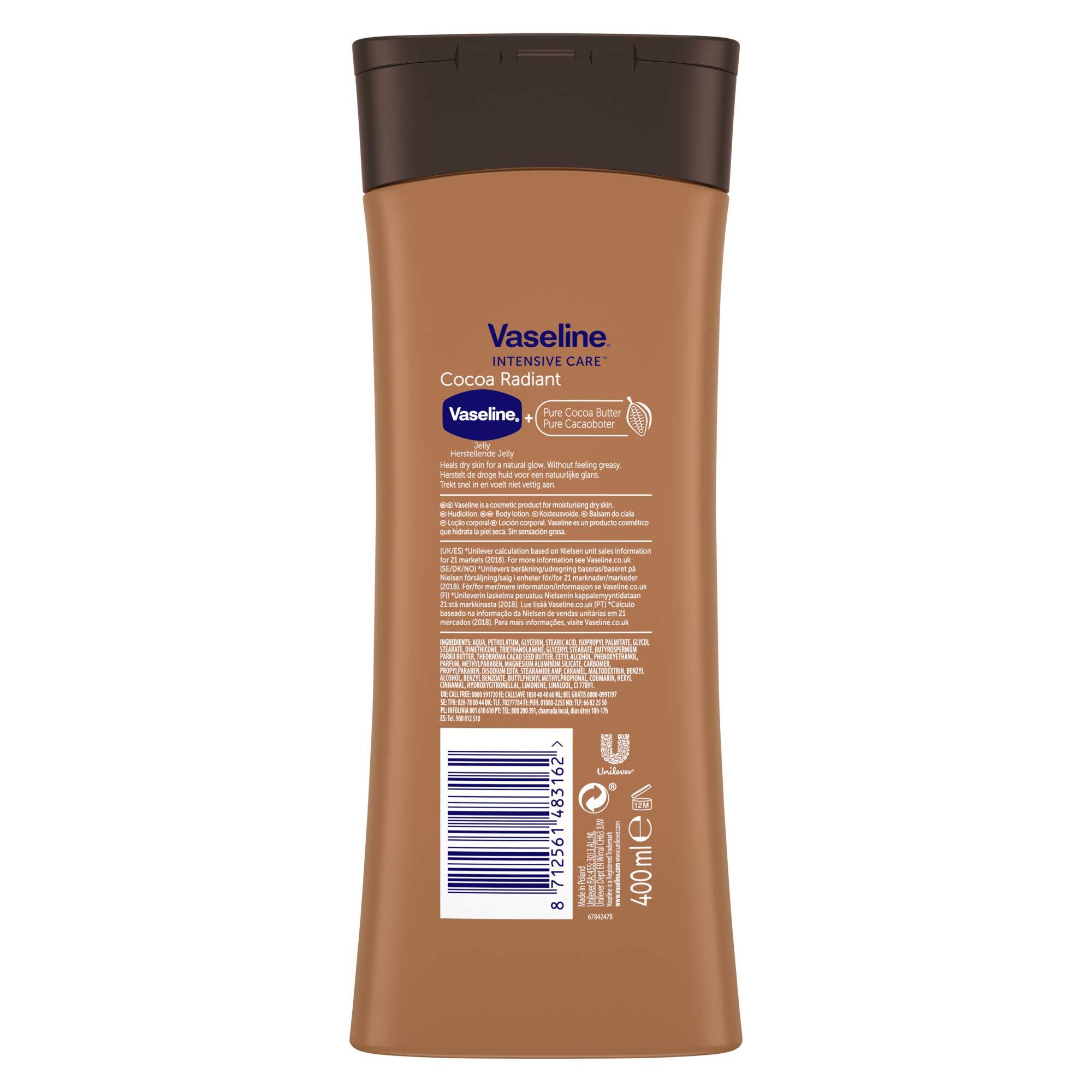 Vaseline Vaseline Intensive Care Cocoa Radiant 100% Cocoa Butter Body Lotion for Dry Skin 400 ml
