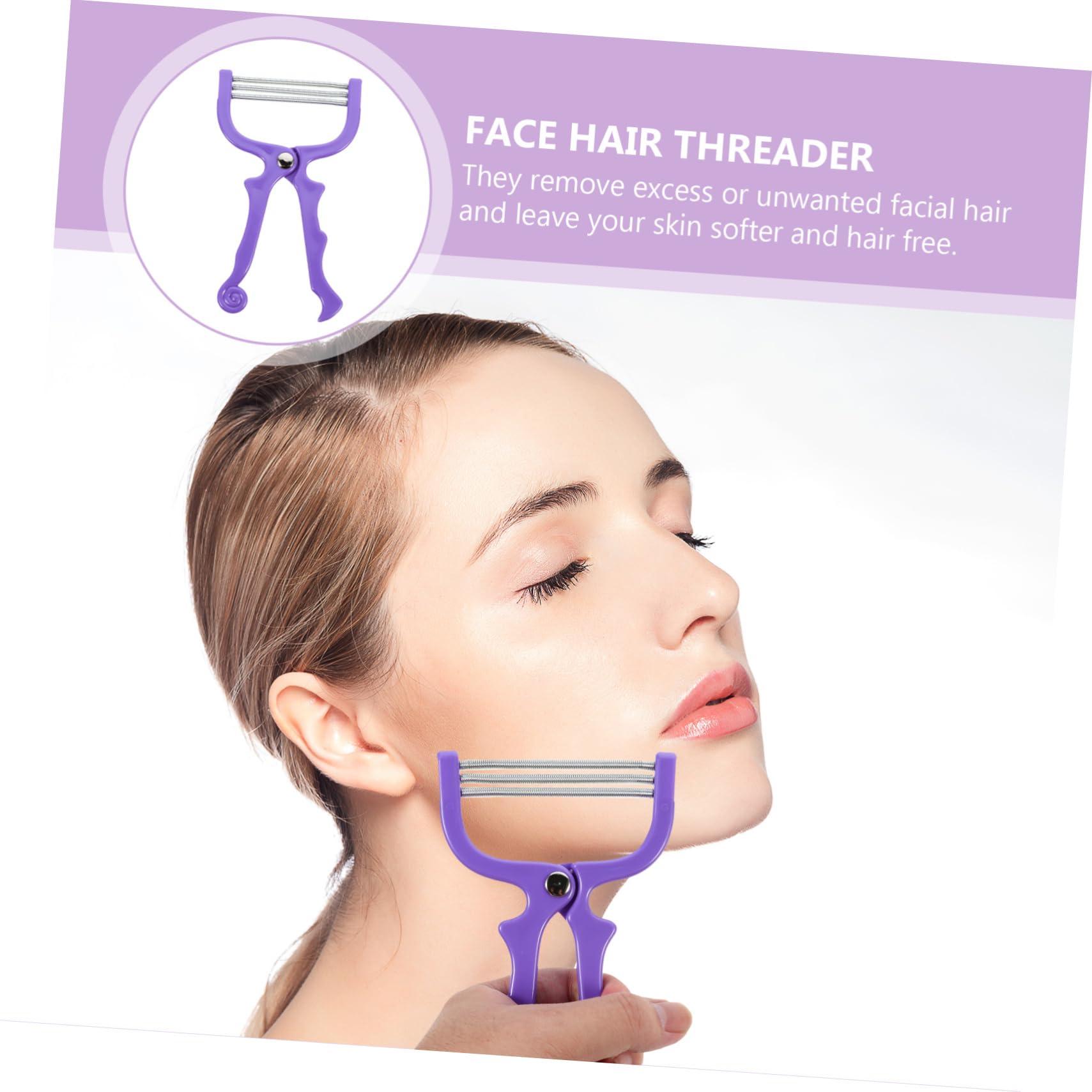 Ipetboom Ipetboom 2pcs Facial Hair Remover Hair Remover Tool Manual Hair Remover Eyebrow Threading Tool Face Shaver Manual Face Hair Removers Threaders Facial Hair Trimmer Beard Trimmers Purple Abs
