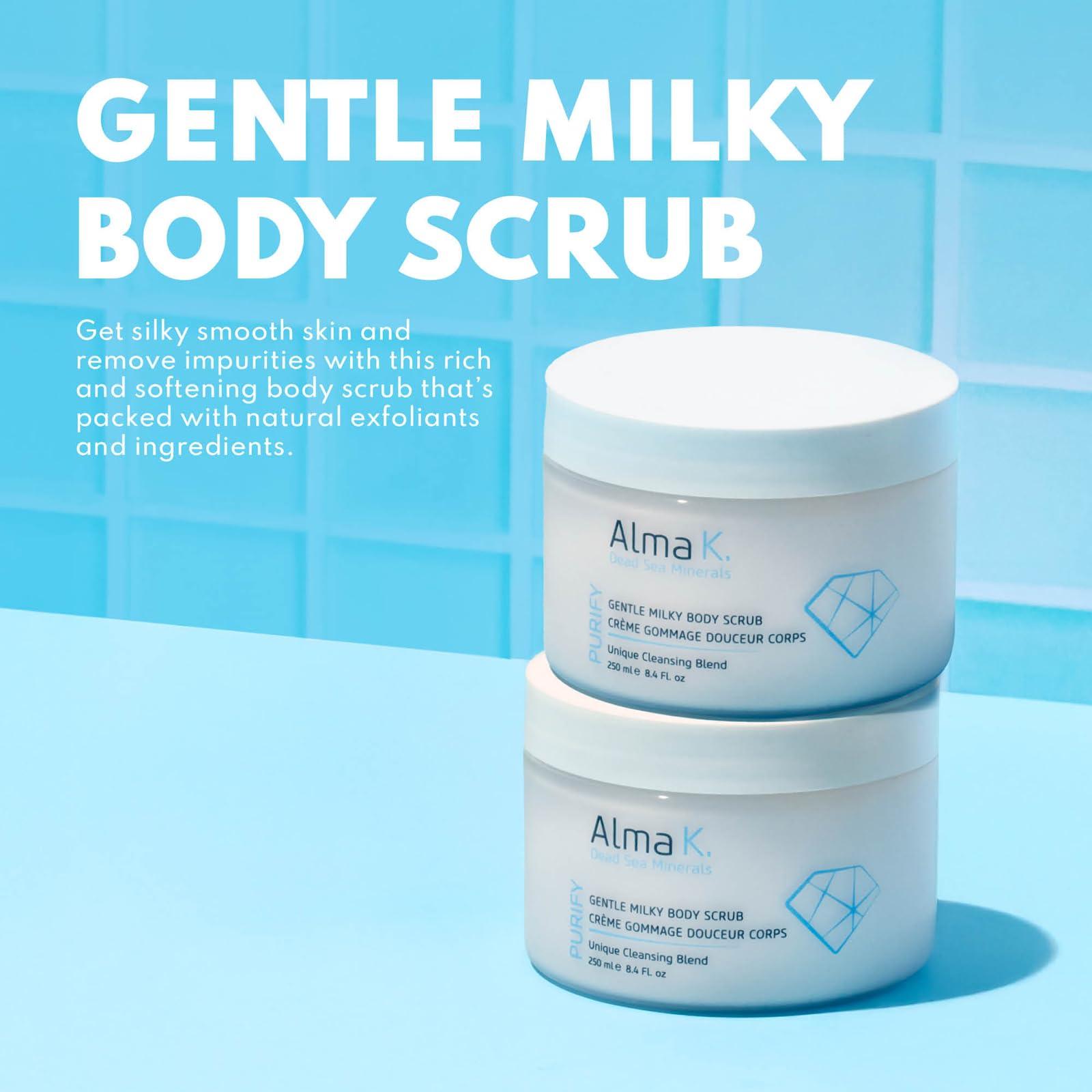 ALMA K Alma K Gentle Milky Body Scrub - Exfoliating Body Scrub - Body Exfoliator - Shower Scrub with Shea Butter - Exfoliating Scrub for Women - 8.4 oz