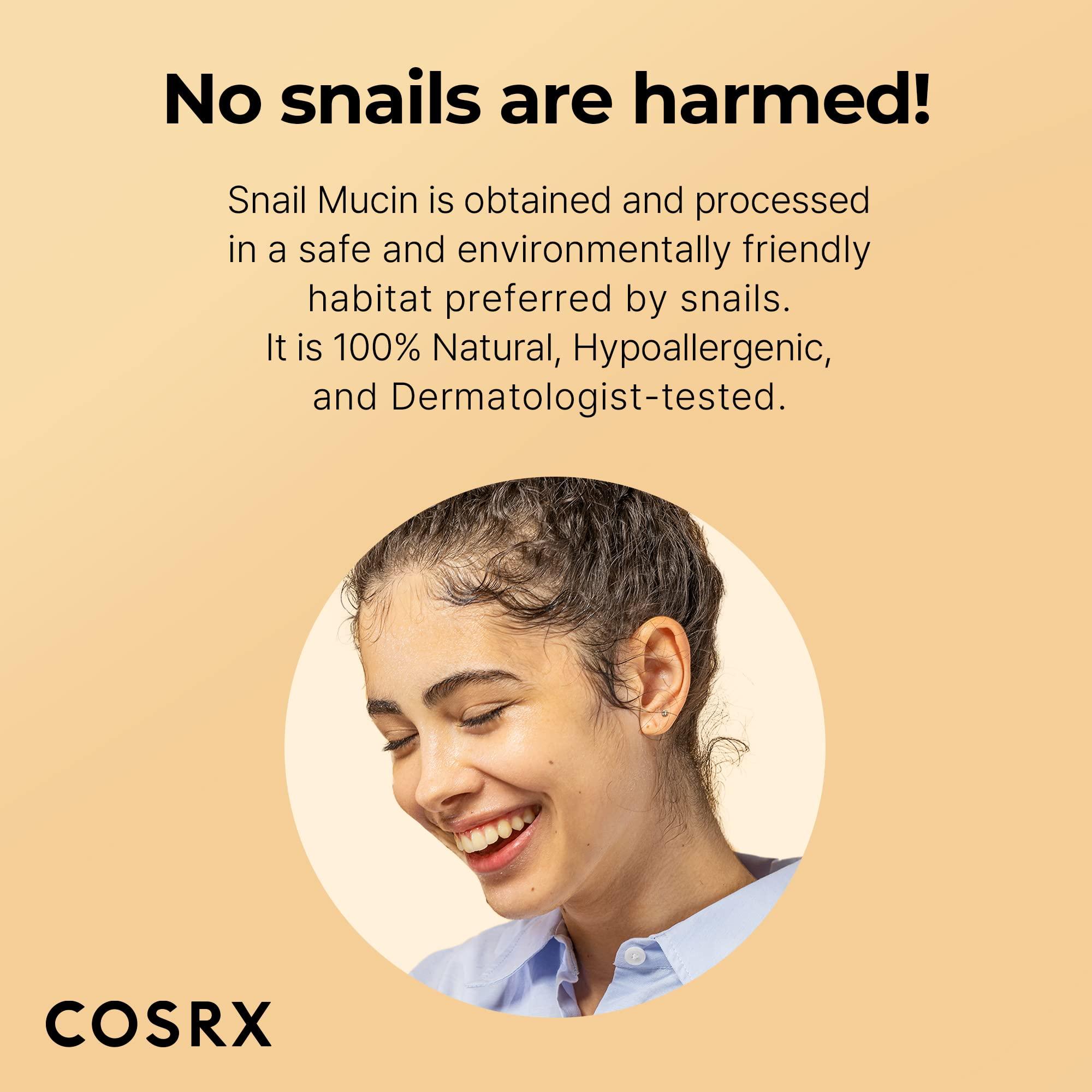 COSRX COSRX Snail Mucin Sheet Mask 10 EA with Snail Mucin Serum, Self Care, Face Masks for Dry, Sensitive Skin, Not Tested on Animals, No Parabens, No Sulfates, Korean Skin Care