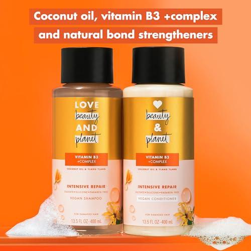Love Beauty And Planet Love Beauty and Planet Shampoo with Vitamin B3 Coconut Oil & Ylang Ylang for Intensive Repair for Damaged Hair Sulfate, Silicone, & Paraben Free. Cruelty-Free. 13.5 oz