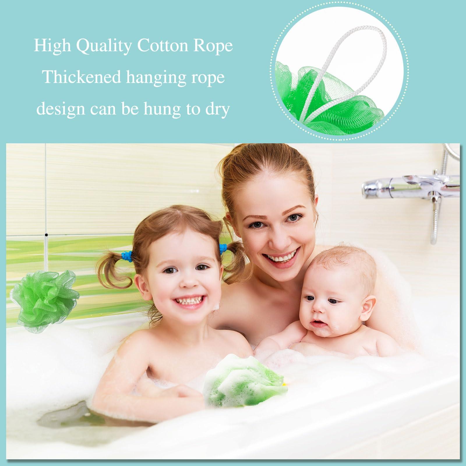 CHENGU CHENGU 80 Pcs Loofah Bulk Sponge Bath Sponges for Shower Bath Luffa Bulk Pouf Shower Puff Wash Body Pouf Mesh Loofah Exfoliating Body Scrubber for Baby Women Men, 20g