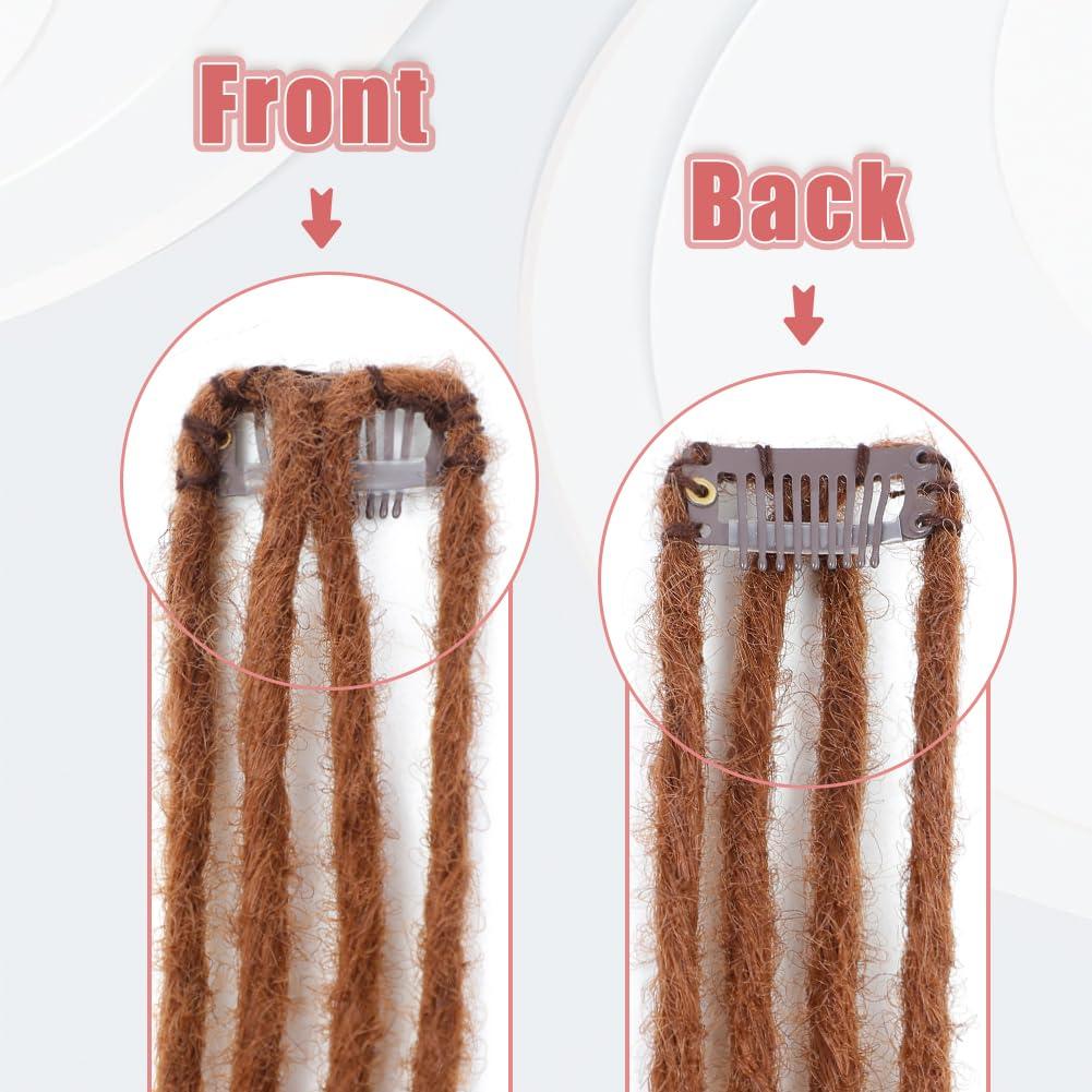 Ajsowju Ajsowju Boho Dreads Clip in Dreadlock Extension 5PCS 20 Strands Clip in Boho Dreadlock 24inches Thin Soft Dread Extenisons for Women (30#,Boho)