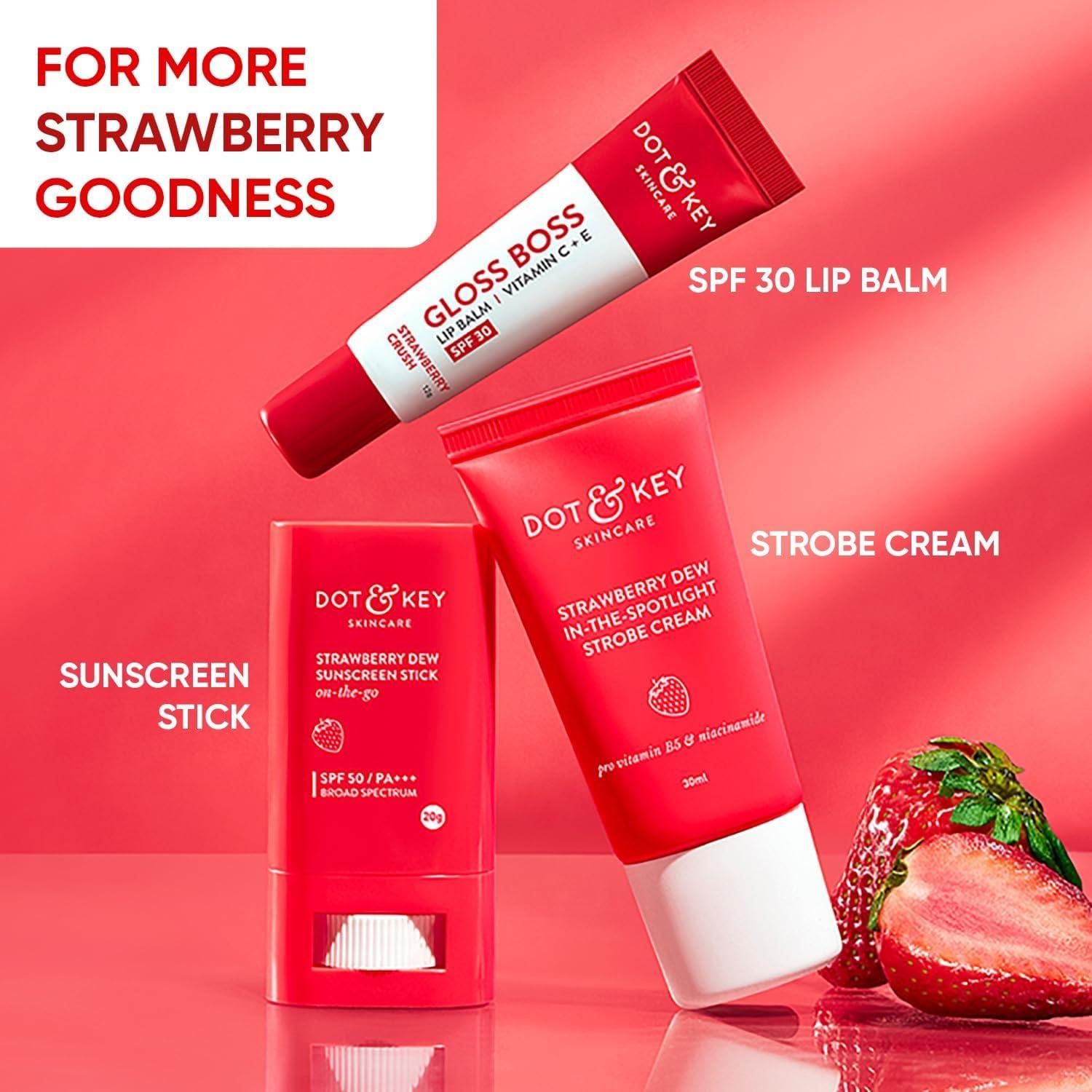 Generic Generic Dot. & .Key Strawberry Dew Strobe Cream for Face | Skin Radiance Cream | Moisturizer & Highlighter for Face | For All Skin Types | For Women & Men 1.01 Fl Oz