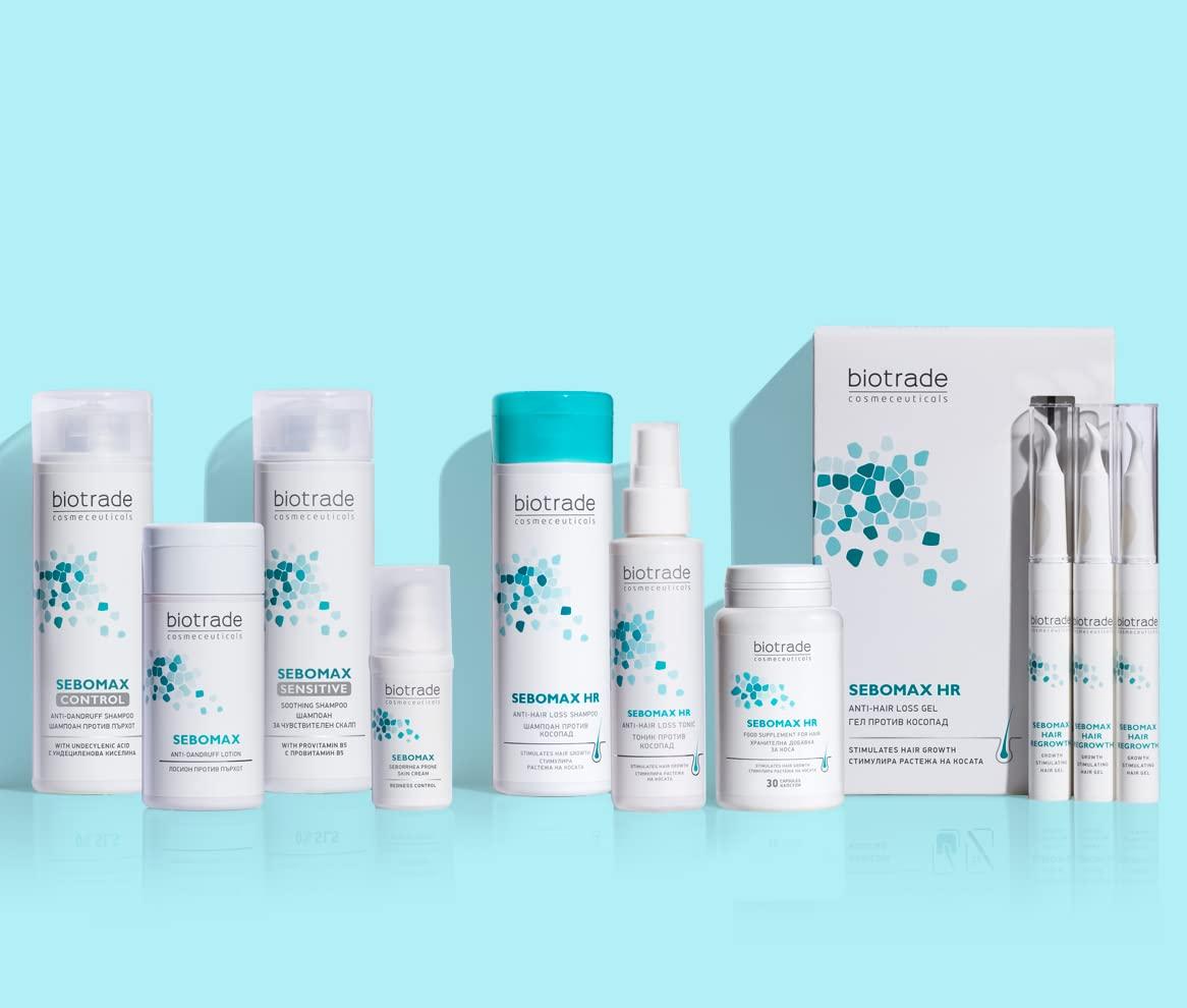 BIOTRADE Biotrade Sebomax Control Anti-Dandruff Shampoo 200 ml, Soothes the Irritated Scalp, Clears Dandruff, Impurities, SLS and SLES Free