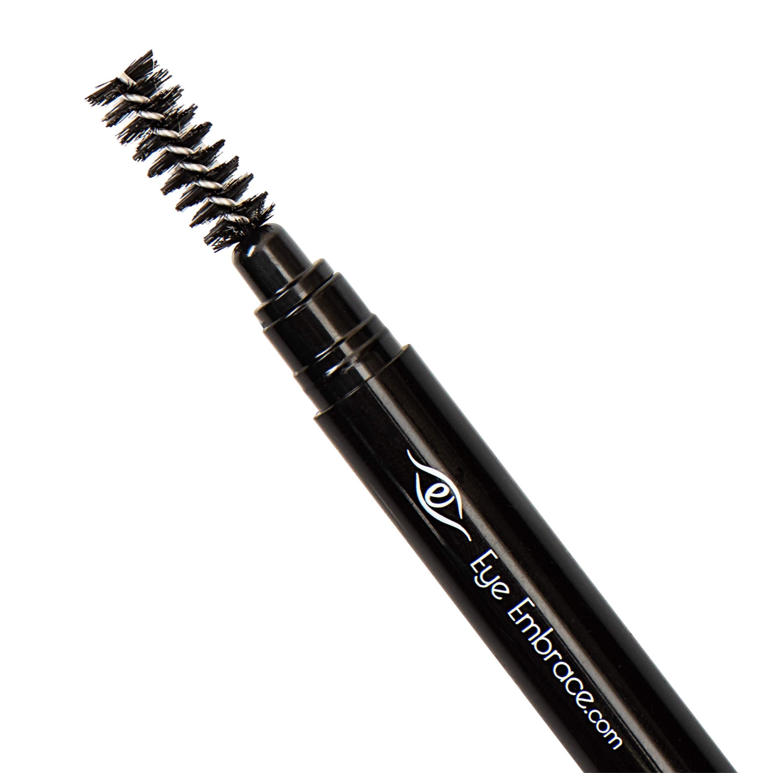 Eye Embrace Eye Embrace Luna Classic: Light Brown-Gray Wooden Eyebrow Pencil Waterproof, Double-Ended Pencil with Sharpener & Spoolie Brush, Cruelty-Free