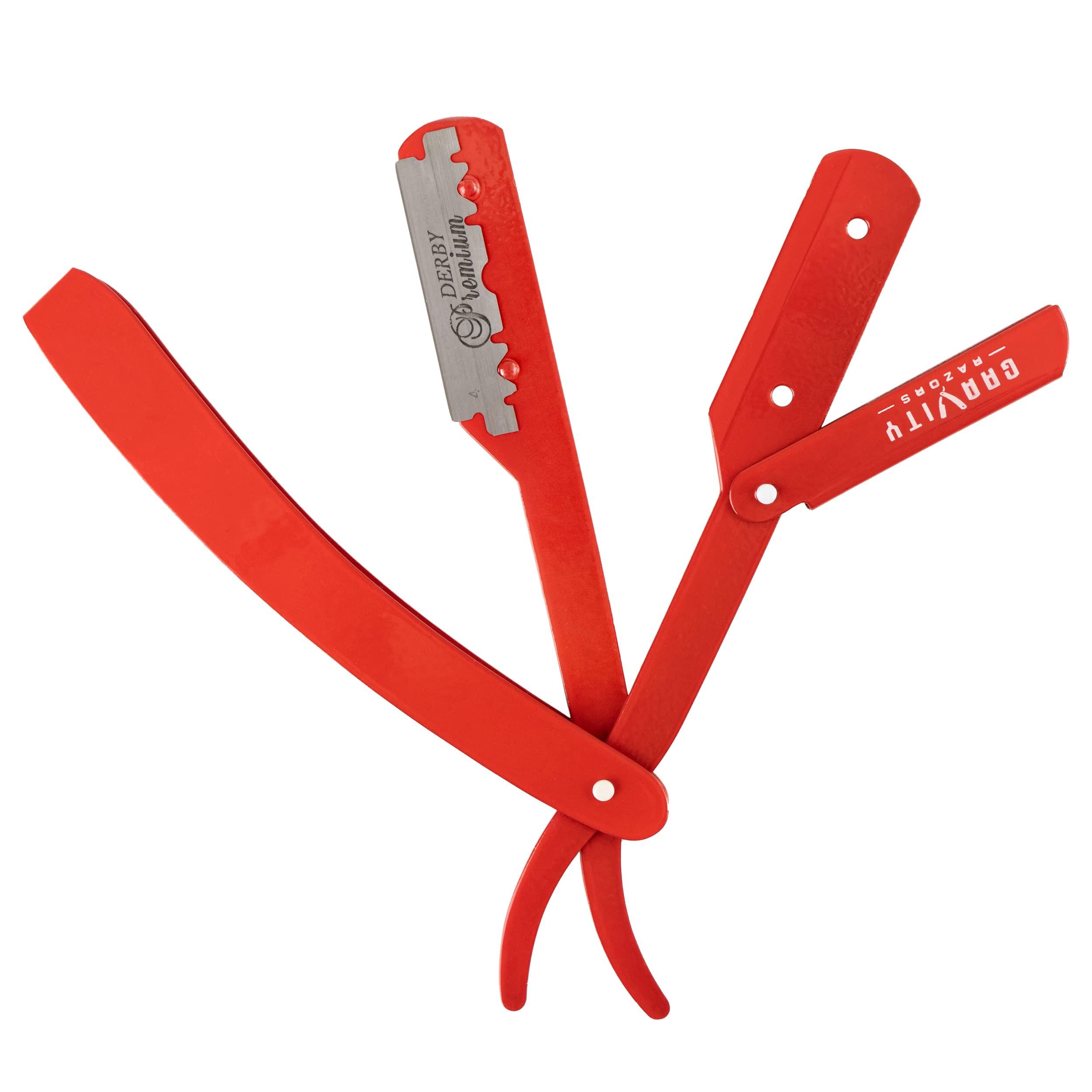 GRAVITY RAZORS Professional Straight Razor Bundle - Stainless Steel Straight Razor Kit with 20 Gravity Premium Blades (Apollo13, Old Testament)