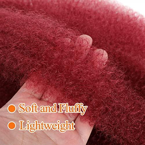 GZVIS Springy Afro Twist Hair 12 Inch 3 Packs Burgundy Color Pre Fluffed Marley Twist Braiding Hair for Black Women (12 inch, Burgundy)