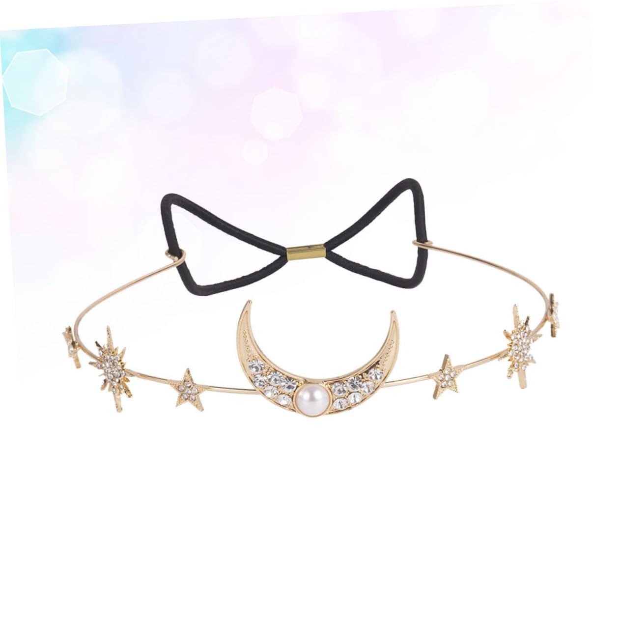 Beatifufu Beatifufu 1pc Bridal Headdress Stars Moon Crown Rhinestone Tiara for Wedding Bridesmaid Hair Accessory