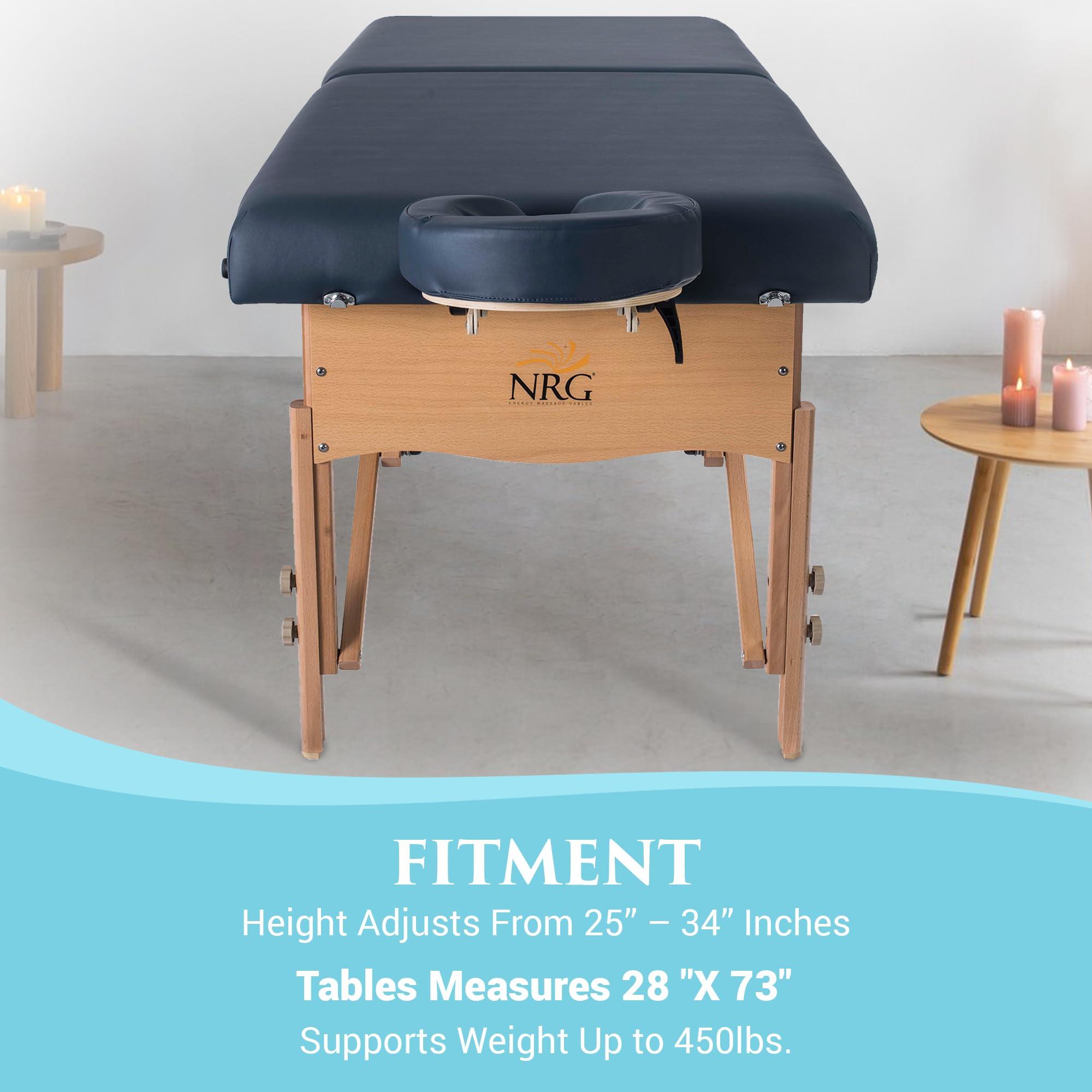 NRG NRG Chi Portable Massage Table Package Agate - Folding Massage Bed Lightweight Massage Table - Professional Massage Table spa Bed, Face Cradle, Double Wheel Knobs & Carrying Case