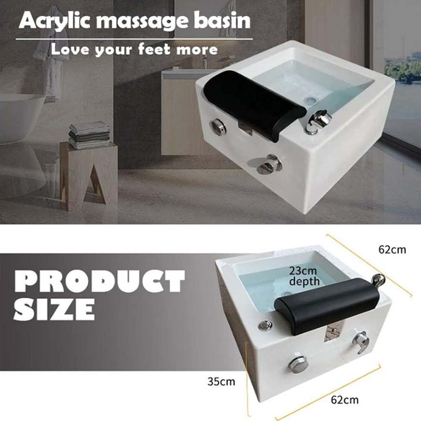 HTIANMM Acrylic Spa Footbath Nail Salon Pedicure Footbath Barrel deep Foot Bath Spa with Massage Special for Hotel Foot Bath Club Sturdy Acrliy Tubs for Soaking Feet Foot Bath Basin