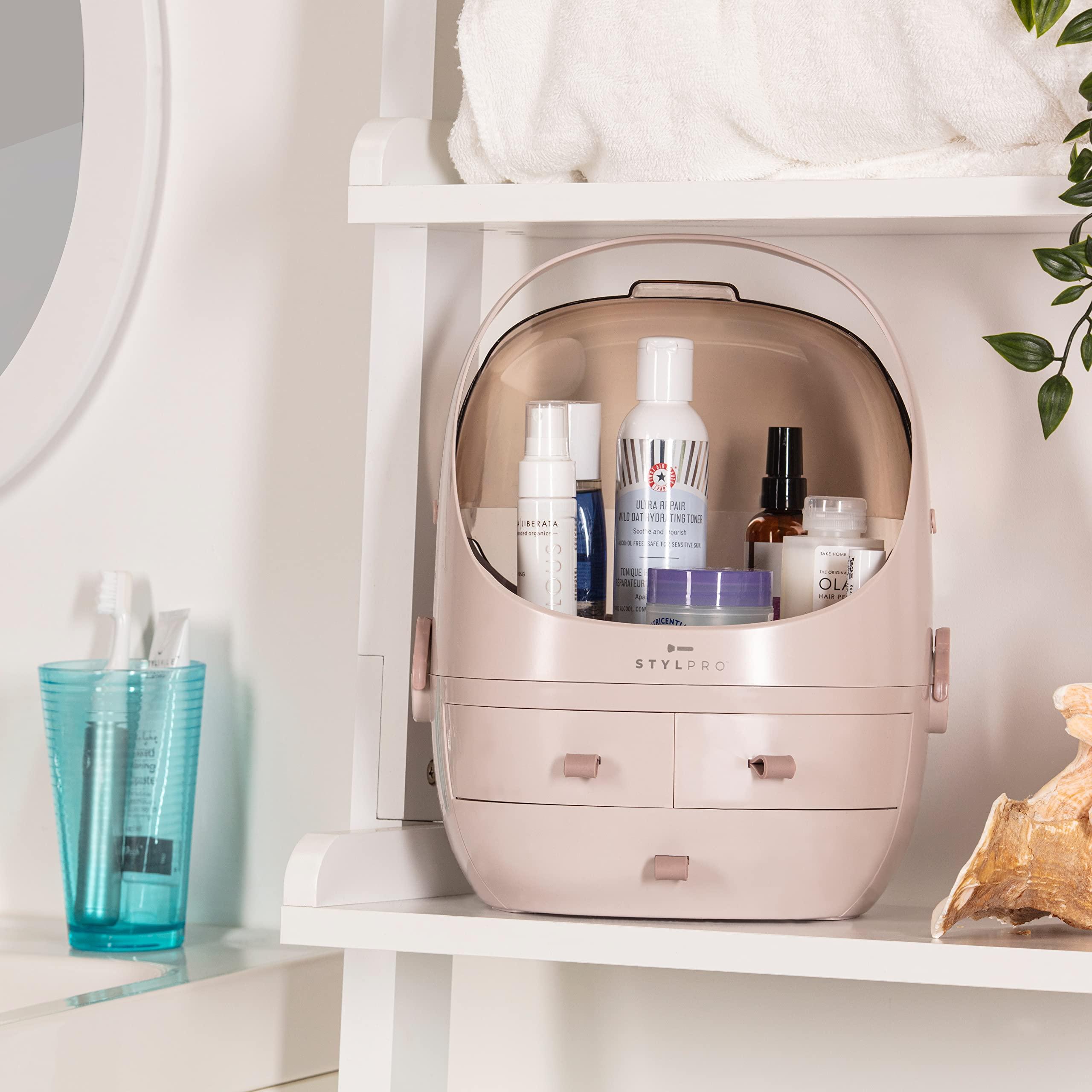 stylPro stylPro Stylideas Beauty Storage Podlette - Makeup Organizer - Portable Makeup Case with 4 Sections, 3 Drawers, Transparent Display and Handle - 1 pc