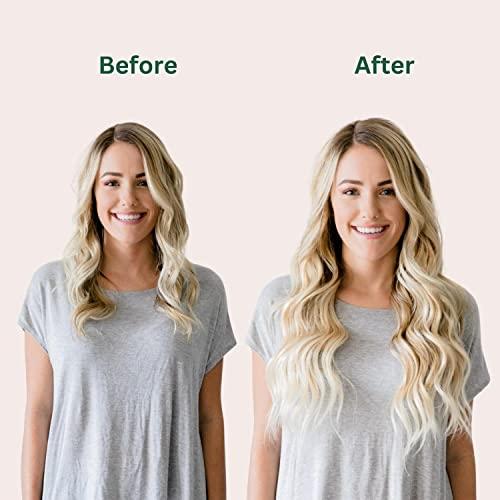 BFB Hair BFB Hair Clip-in Hair Extensions for Women, Real Human Hair Extensions, Cream Puff Blonde 21 inch 10 pcs 160 grams, Seamless Design, Straight & Long Remy Extensions