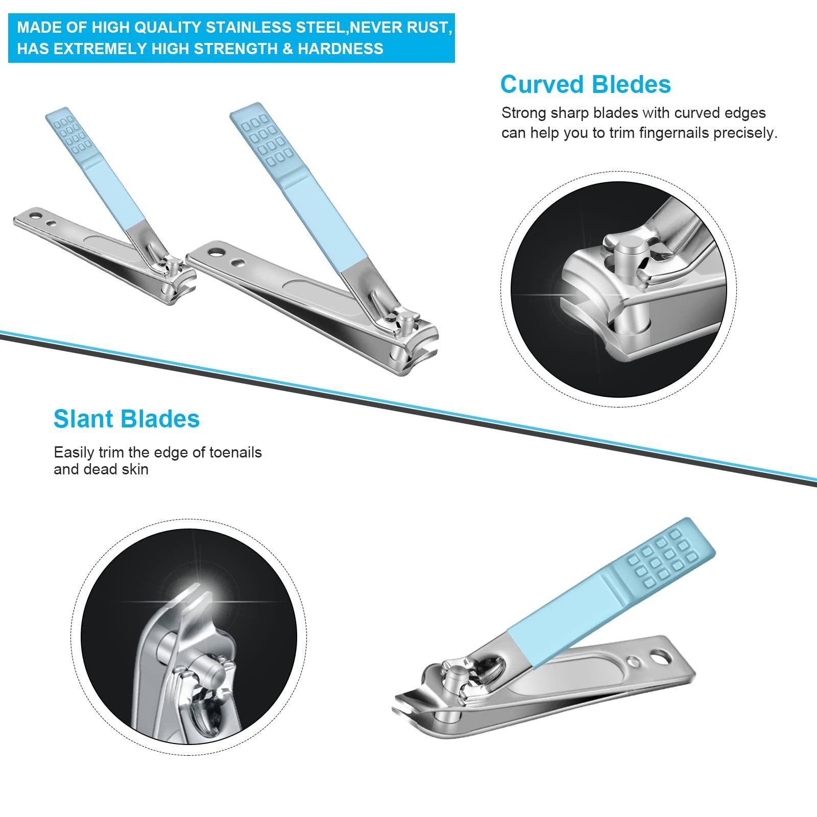 Leipple Manicure Set Professional Pedicure Kit Nail Clippers Kit - 18 pcs Nail Care Tools - Grooming Kit with Luxurious Upgraded Travel Case (Blue)