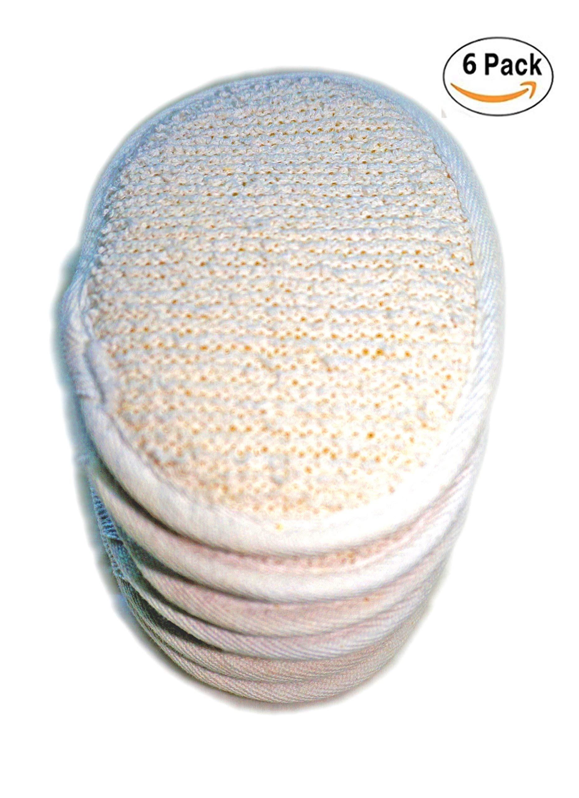 JINS-Hung 6Pack (Large 6.3x4.3 inches) Exfoliating Face Body Pad (100% Soft Terry Cloth) Cloth Materials Loofah Sponge Scrubber Brush Close Skin for Men and Women When Bath Spa and Shower