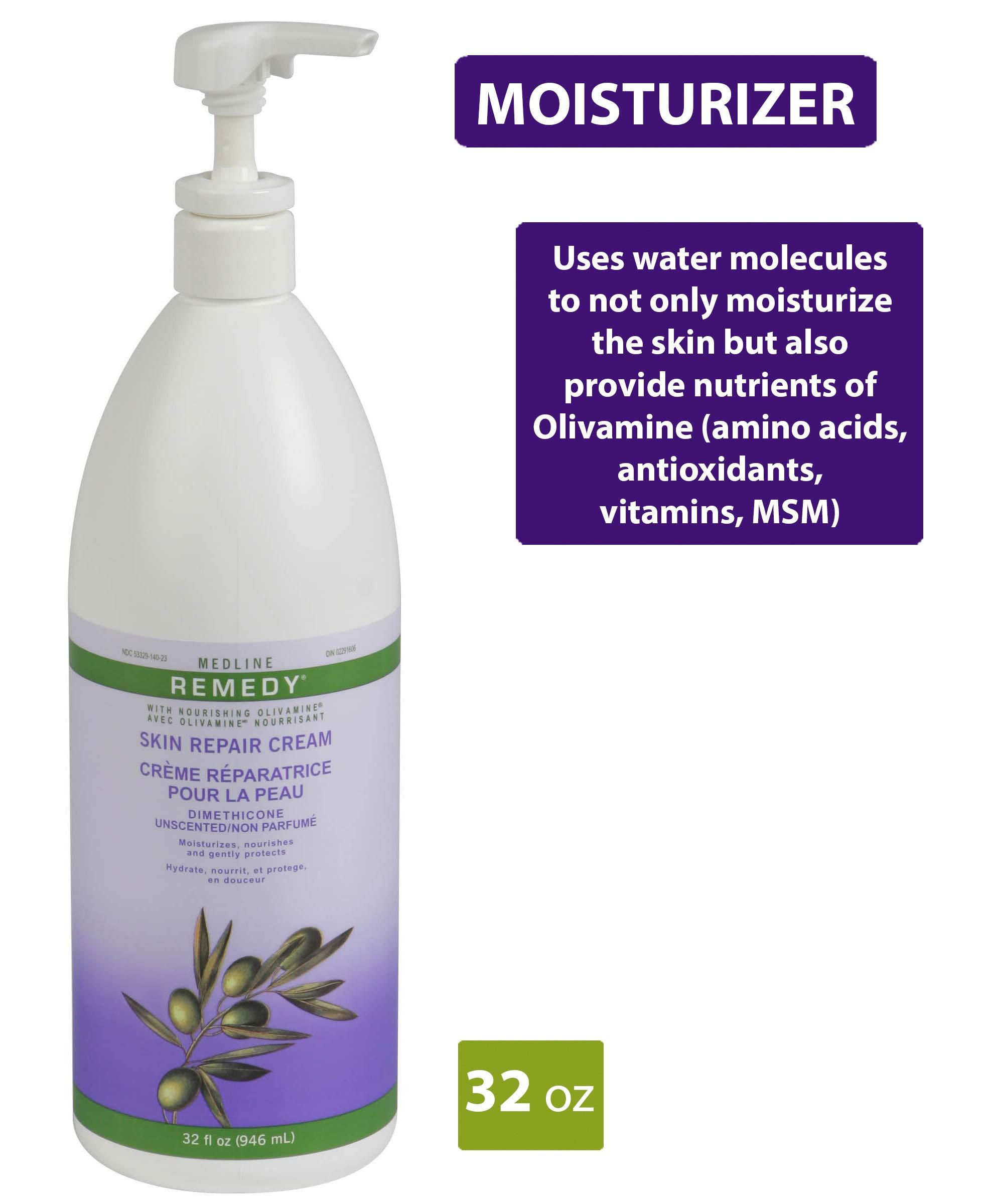 Medline Medline Remedy Unscented Olivamine Skin Repair Cream and Body Lotion, 32 Fluid Ounce