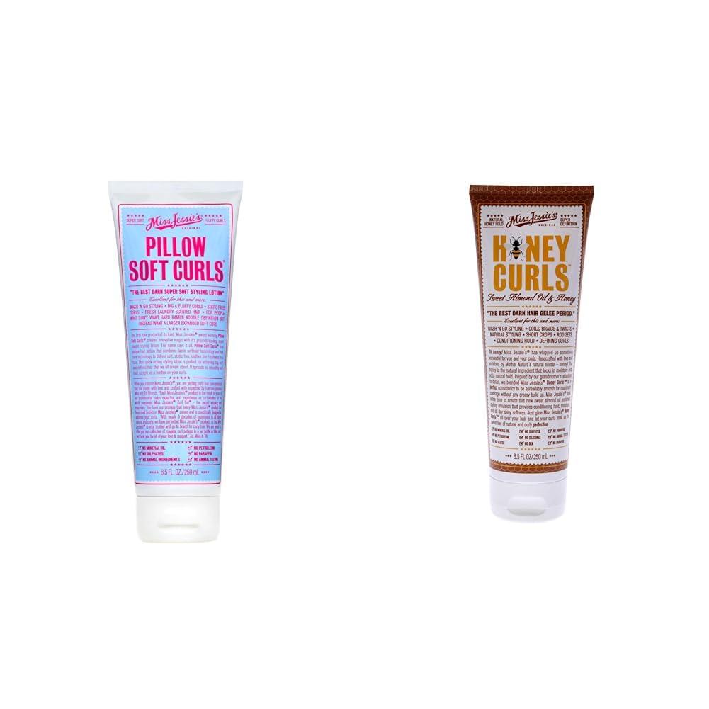 Miss Jessie\'s Miss Jessie\'s Hair Styling Cream: Pillow Soft Hold and Feel, Ideal for Big or Small Curls, Gluten, Static, and Crunch Free, Smooth and Light, Honey Scent, for Curly Hair, 8.5 oz, Unisex