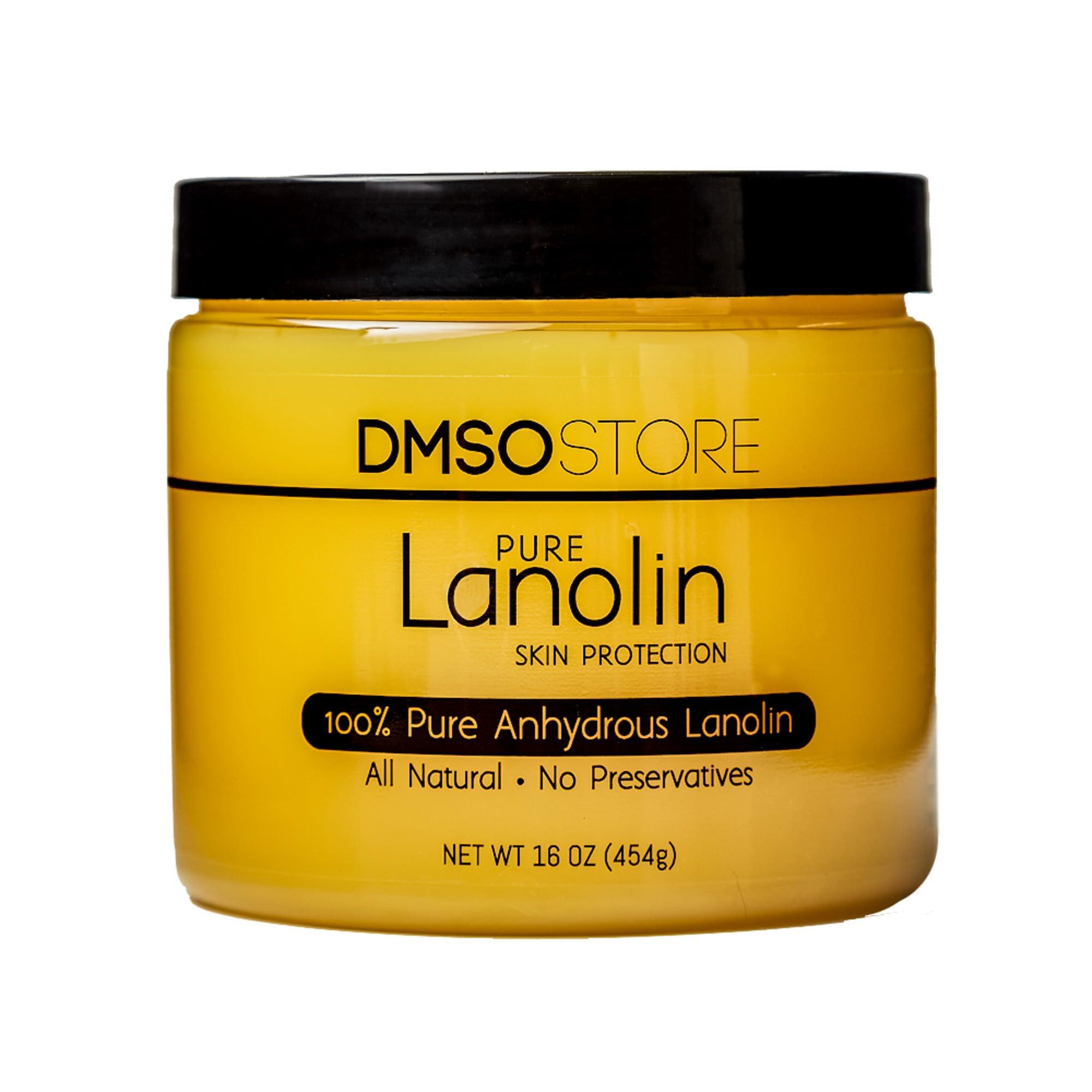 DMSOSTORE Lanolin 1 lb. Pure 100% USP grade. Skin protectorate and moisturizer that delivers deep hydration and nourishment, excellent as a nipple cream. Made by DMSO Store