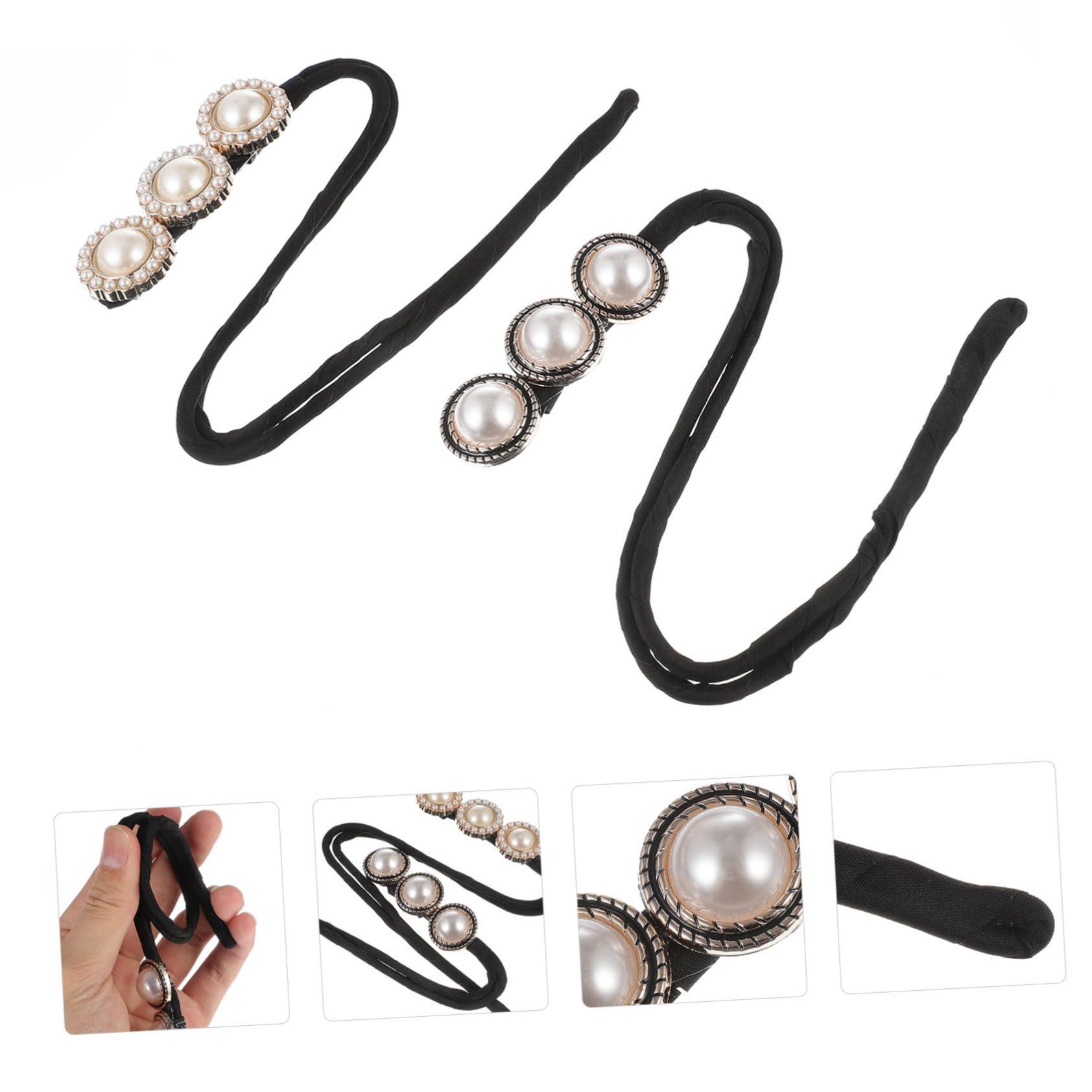 minkissy minkissy Hair Bun Maker Set 2pcs Donut Bun Makers Hair Donut Bun Holder for Women Hair Bun Former Pearl Flower Design for Girls Ladies