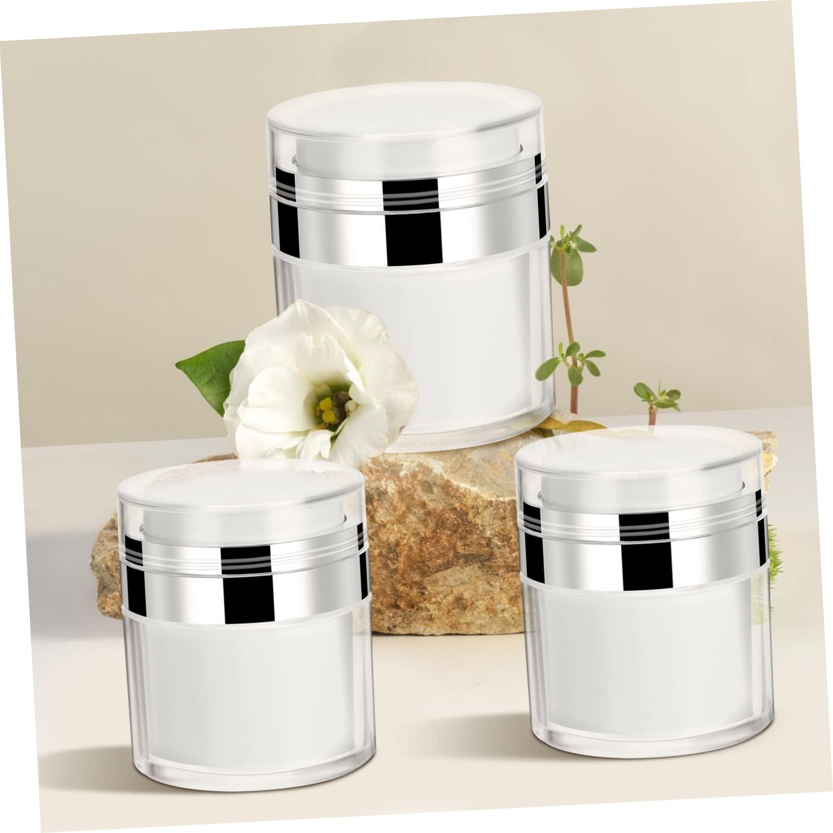 Didiseaon Didiseaon 4 Pcs Airless Pump Cosmetic Containers Set Travel Size Refillable Jars 2 x 50ML & 2 x 30ML for Lotions and Creams Leakproof and Ideal for Travel Toiletries