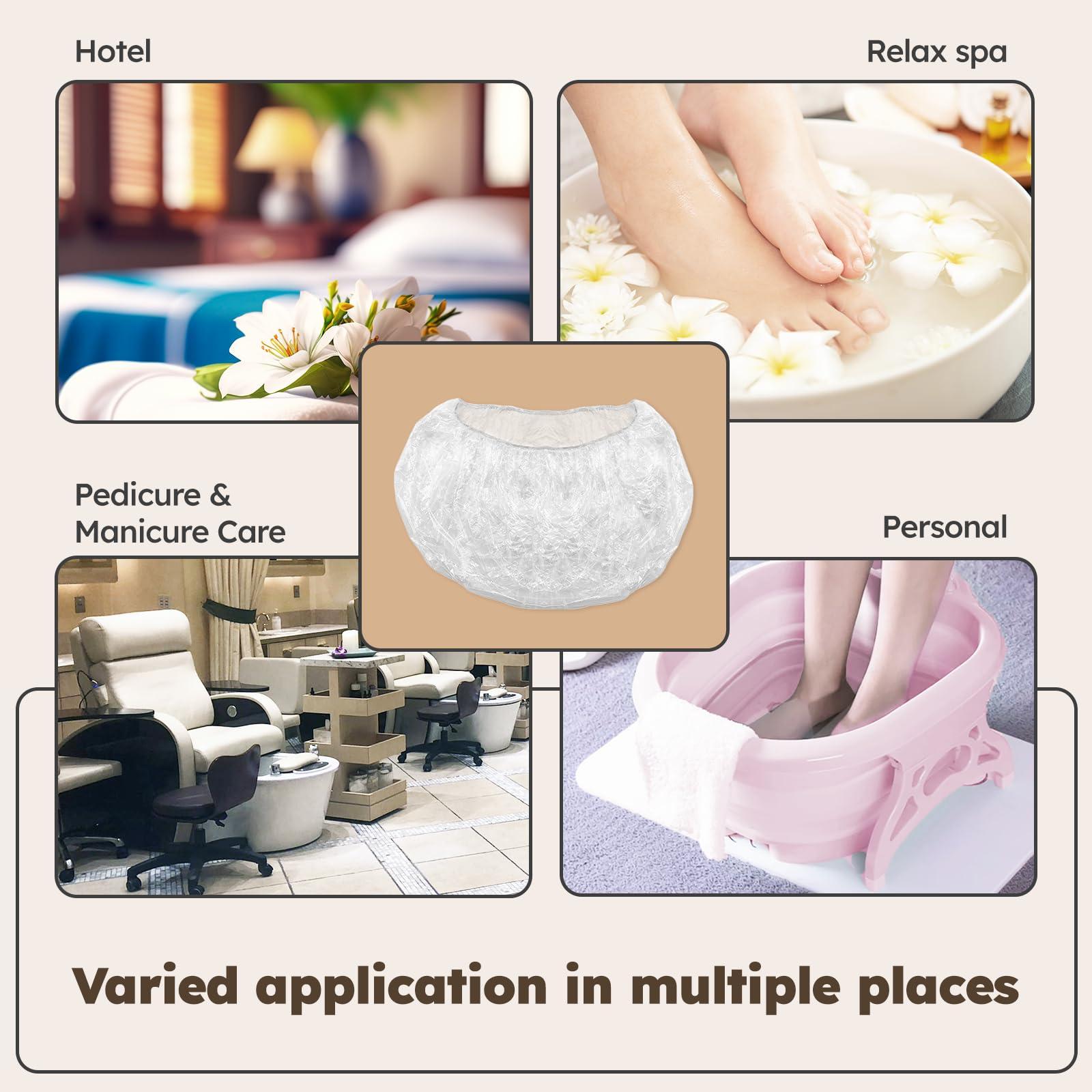 CraftVie CraftVie Premium Pedicure Bowl Liners with Enhanced Thickness and Pedicure Liners Disposable Optimal Fit for Most Chair Spas, Foot Bath, Foot Tub, Clear (Clear - 400 PCS)