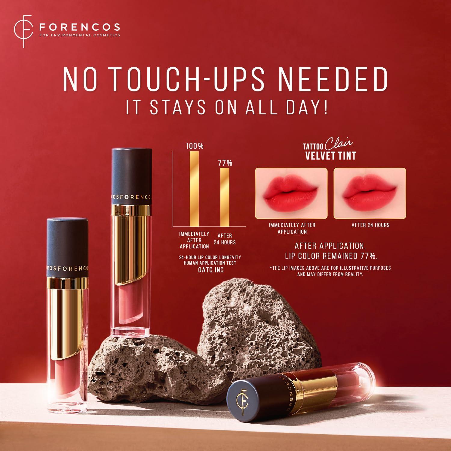 FORENCOS FORENCOS Long Lasting Waterproof Lip Stain Liquid Lipstick, Velvet Matte, Longwear, High Pigmentation, Tattoo Lips, Weightless, Smudge-proof, Non-Sticky, Korean Lip Tint Stain Makeup (23 Ruddy)