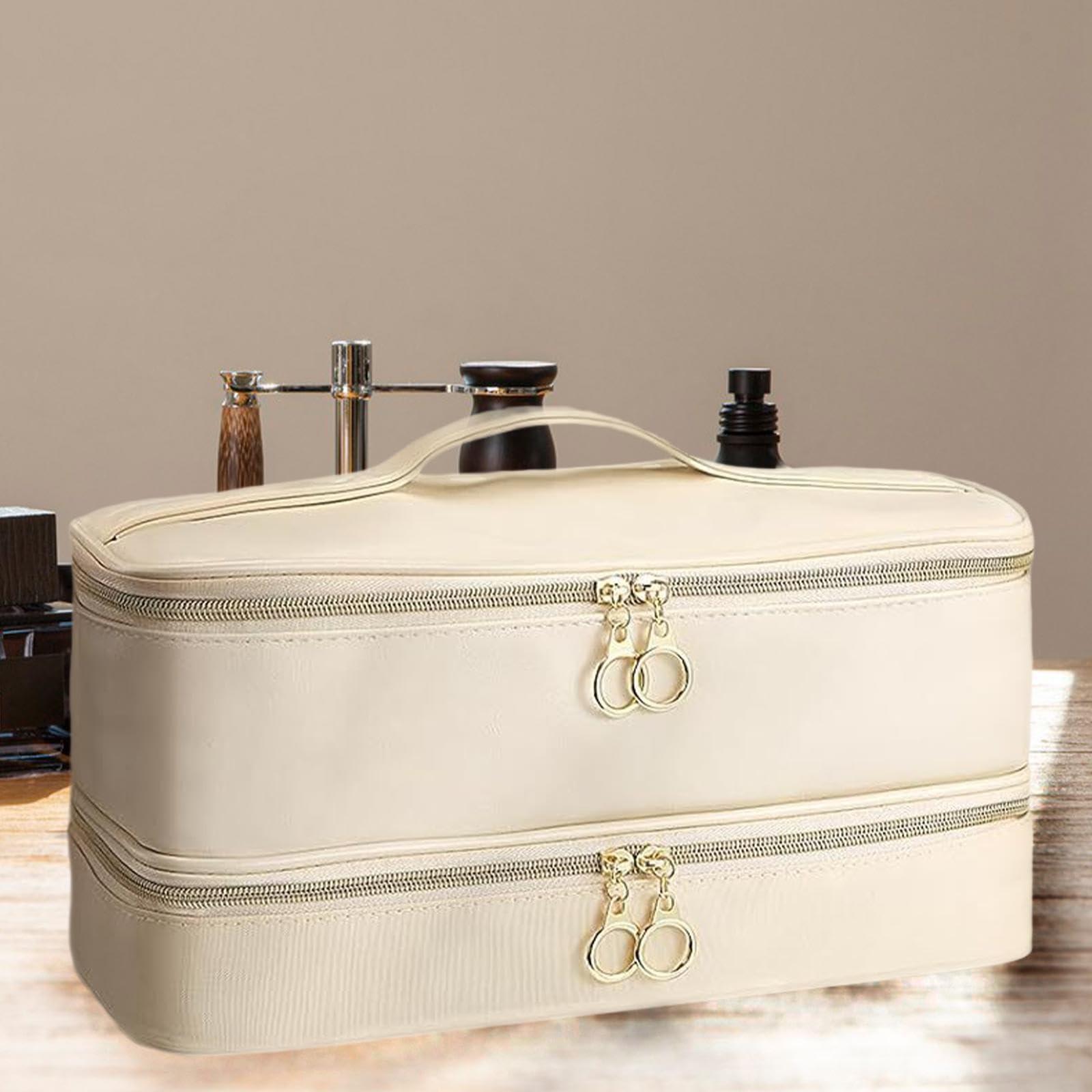 Generic Generic Double Layer Travel Bag, Hairdressing Case, Hair Stylist Travel Bag for Makeup Artists