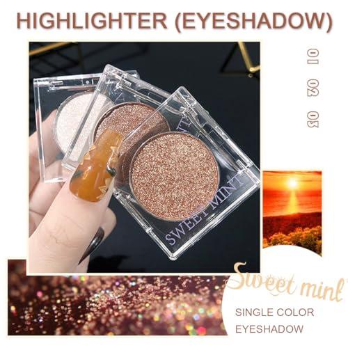 Lingyun Lingyun Shimmer Glitter Eyeshadow Palette,Korean Eye Glitter Highlight Shimmer Eye Makeup Sparkly Silver Eye Shadow, Ultra-Blendable,Long Lasting (Weavers)