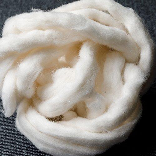 AMOZA Japanese Organic Cotton Sliver 13 Feets 100% Organic Unbleached [Made in Japan] (1 Pack)