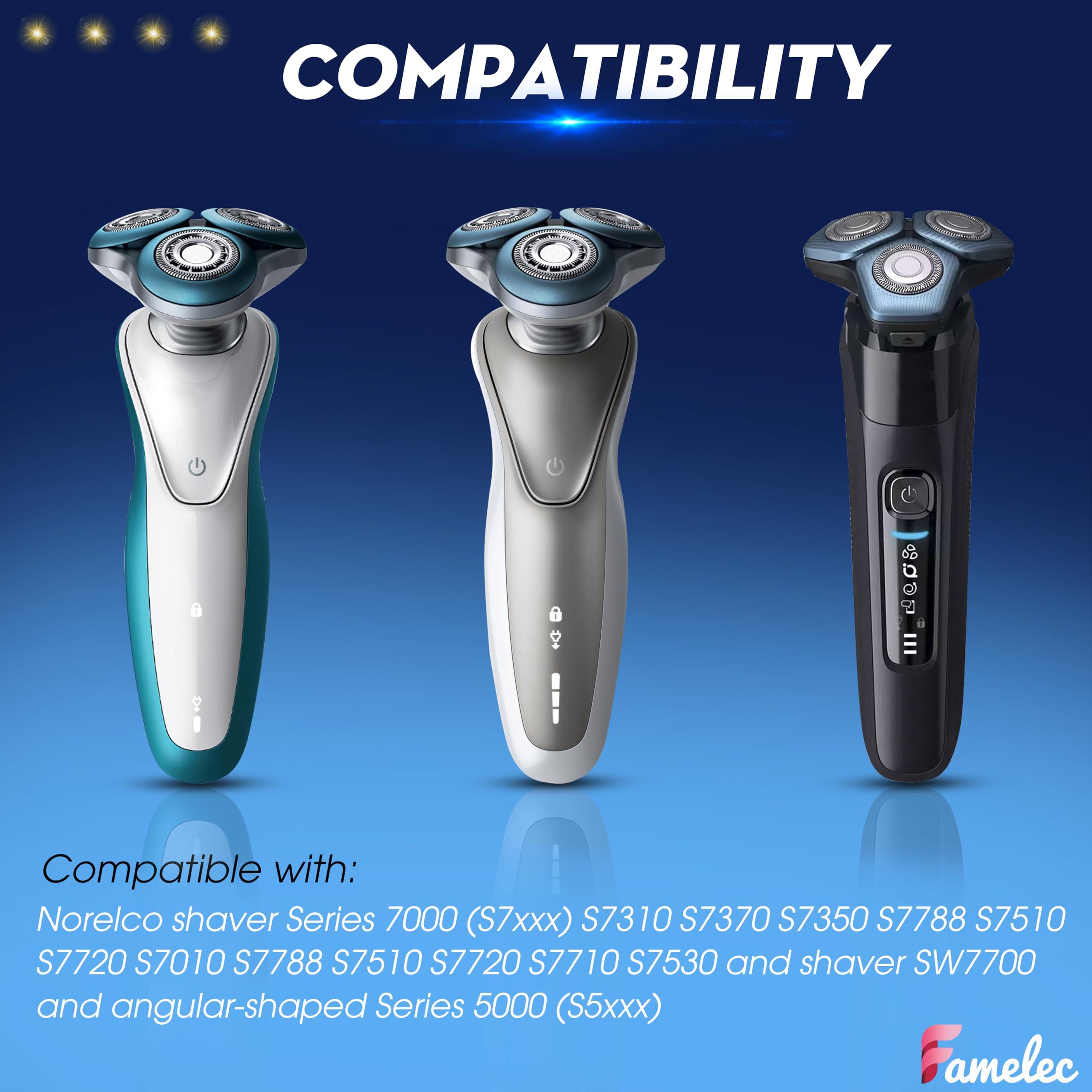 FAMELEC SH70/SH71 Replacement Heads for Philips Norelco Shaver Series 7000, Compatible with Philips Norelco 7000 Replacement Heads, New Upgraded Blades for Norelco Replacement Heads Series 5000 Angular