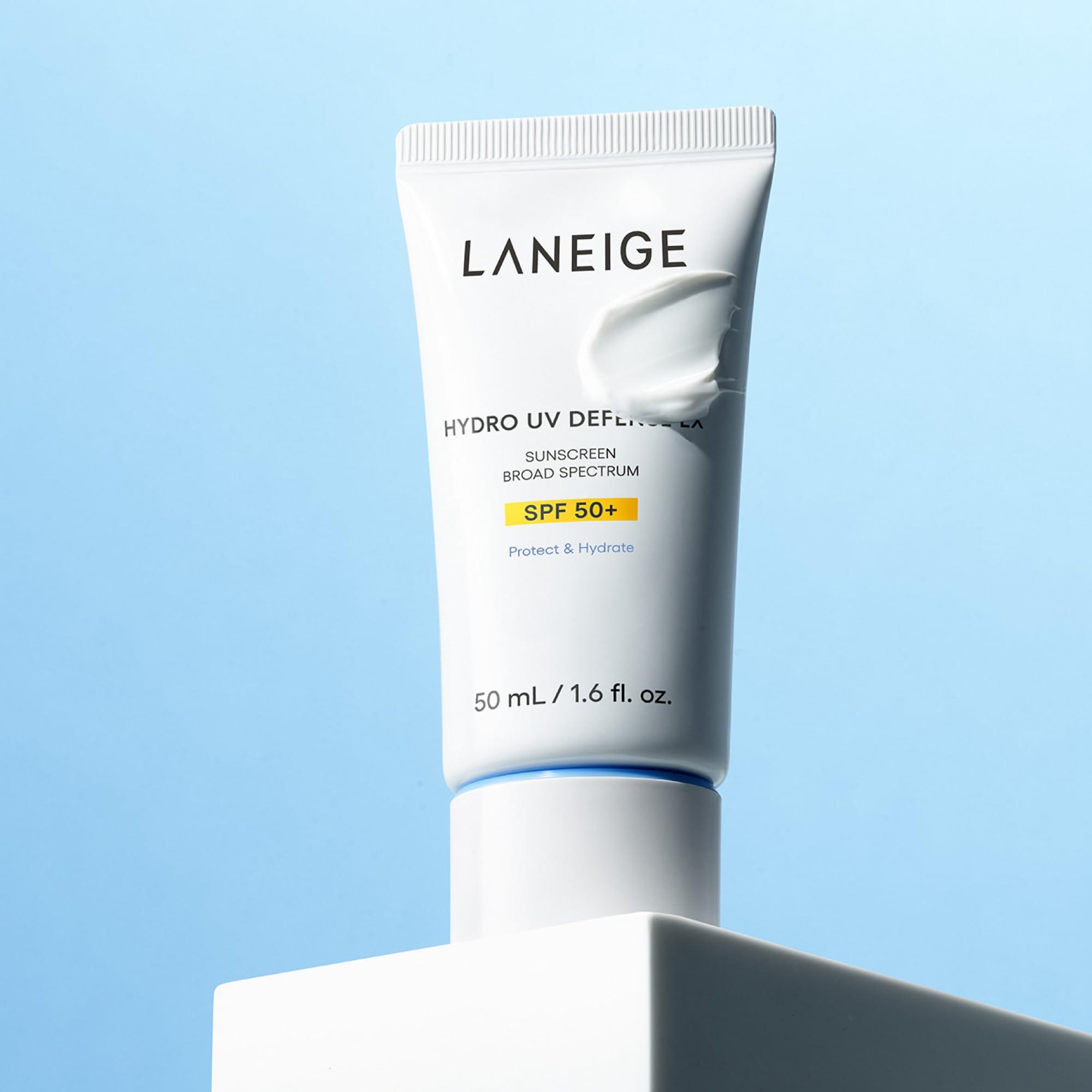LANEIGE LANEIGE Hydro UV Defense Sunscreen Broad Spectrum SPF 50+: Korean Sunscreen, No White Cast, Dermatologically Tested, Hypoallergenic