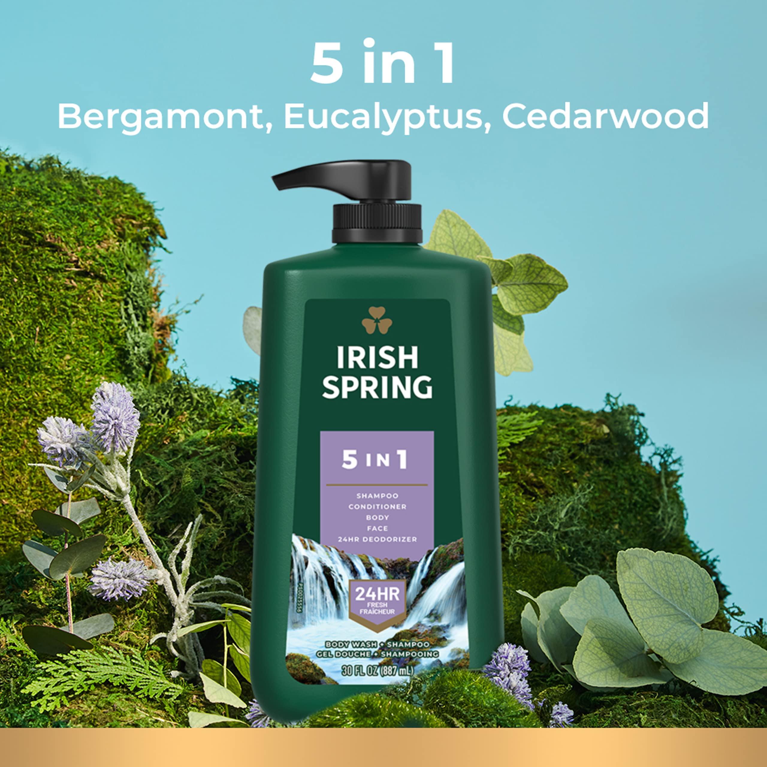 Irish Spring Irish Spring Moisture Blast Body Wash, 30 Oz Pump & 5 in 1 Body Wash for Men, Men\'s Body Wash, Smell Fresh and Clean for 24 Hours