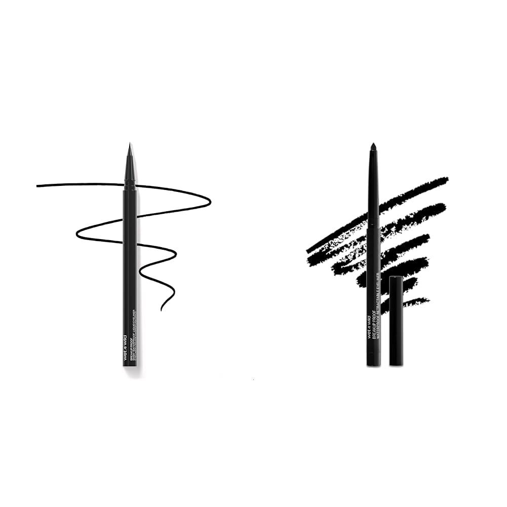 wet n wild wet n wild Breakup Proof Liquid Eyeliner Bundle - Ultra-Fine Brush, Waterproof, 16-Hour Wear, Cruelty-Free & Vegan