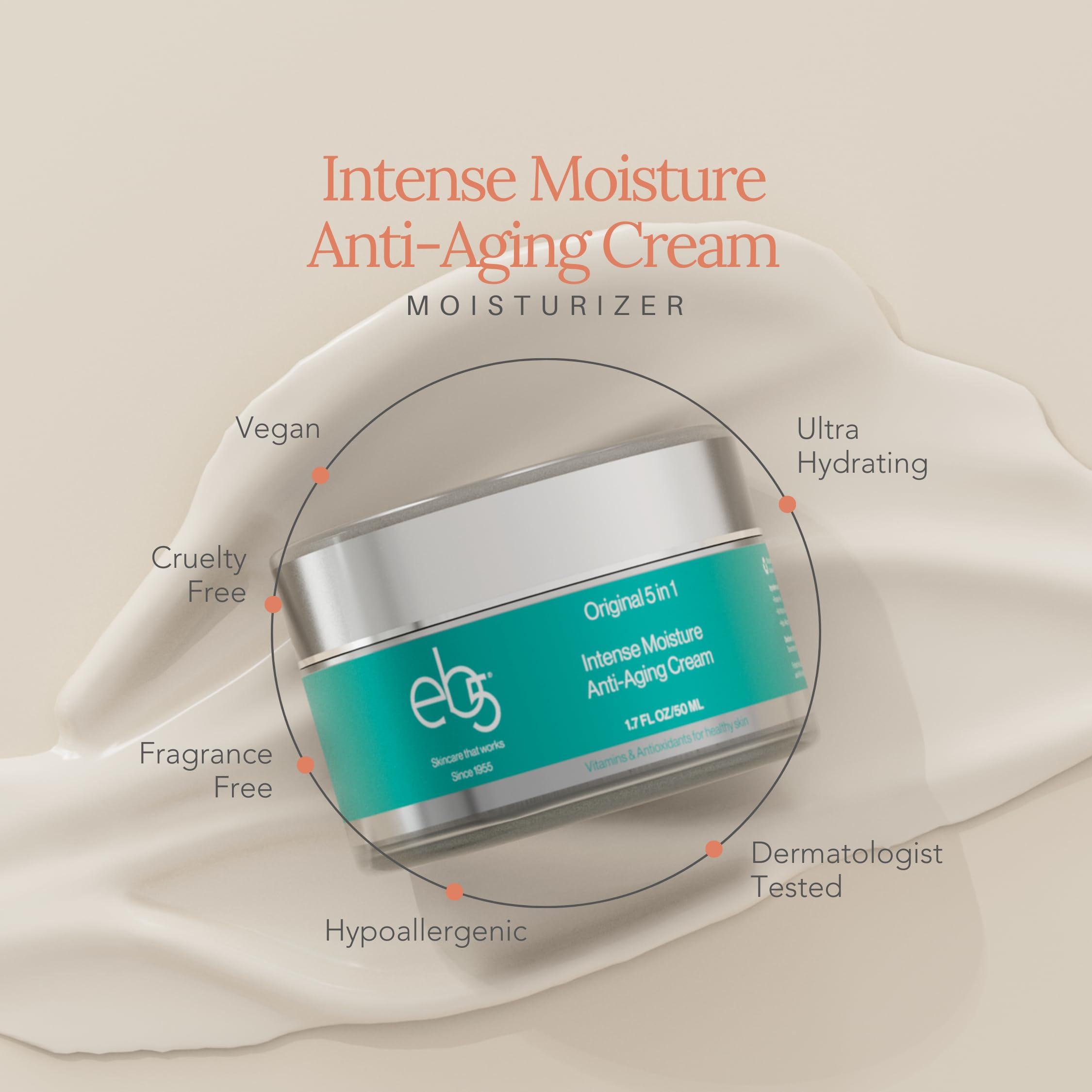 eb5 eb5 Intense Moisture Anti Aging Moisturizer Face & Neck Cream- Tone Tighten Skin with Retinol, Fade Fine Lines & Wrinkles with Vitamin E, A & B5-1.7oz.
