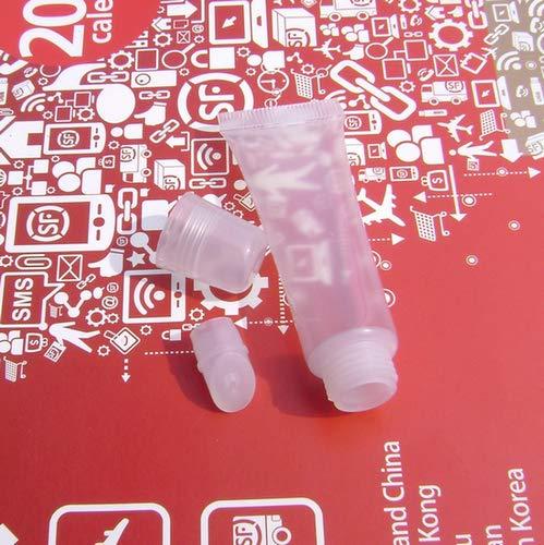 SYBL 10Pcs Empty Clear Plastic Tubes - Mini Empty Refillable Soft Squeezable Cosmetic Containers Tubes Jars For Storing DIY Lip Balm Lip Gloss Sample With Inner Plug size 10ML