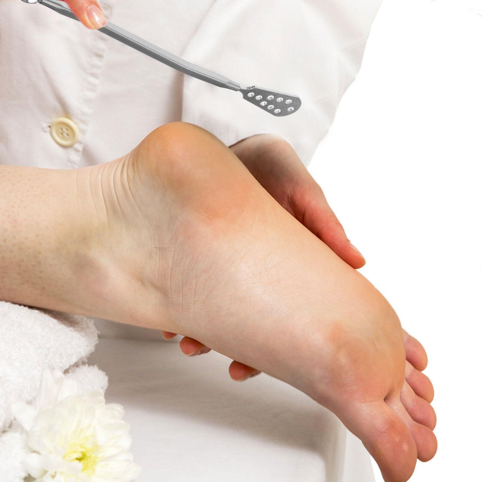 Beavorty Beavorty Stainless Steel Foot Scraper, Metal Foot File, Double Sided Foot File Remover Professional Foot Rasp Scrubber for Wet or Dry Skin Easy to Clean Pedicure Tool