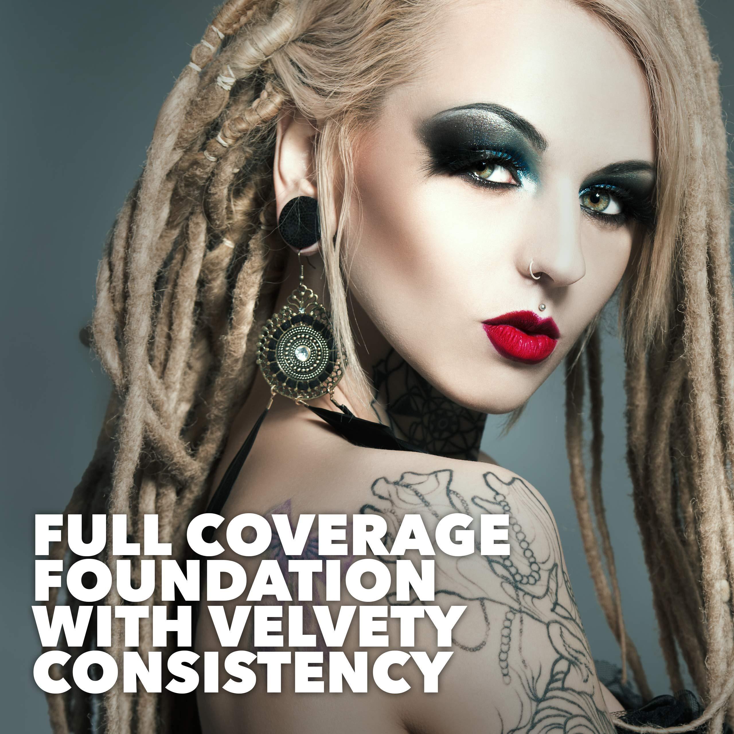 MANIC PANIC MANIC PANIC Goth White Cream To Powder Foundation Bundle with Poison Ivy Green Face & Body Paint Makeup