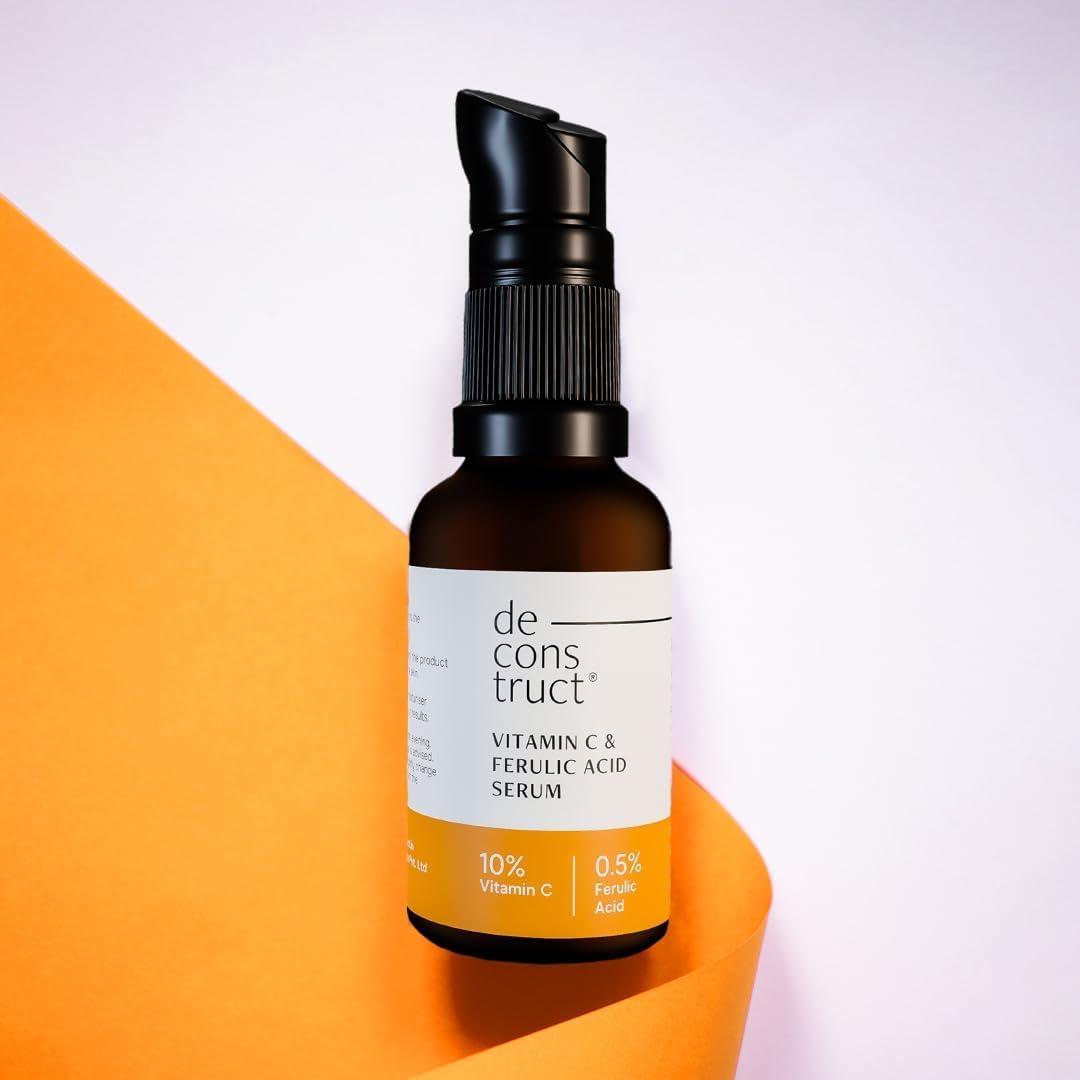 Decons-truct Decon.struct 10% Non-irritating Vitamin C Face Serum For Glowing Skin | 10% Vitamin C 0.5% Ferulic Acid | Water Based Serum | Highly Stable Vitamin C Face Serum For Women and Men