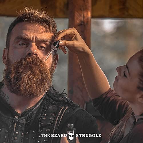 The Beard Struggle The Beard Struggle Tonic + Elixir Beard Oil Bundle - Gold Collection - Grooming Beard Oil - Softens, Moisturizers, and Strengthens Beard Growth - Pack of 2, Asgardian Secret