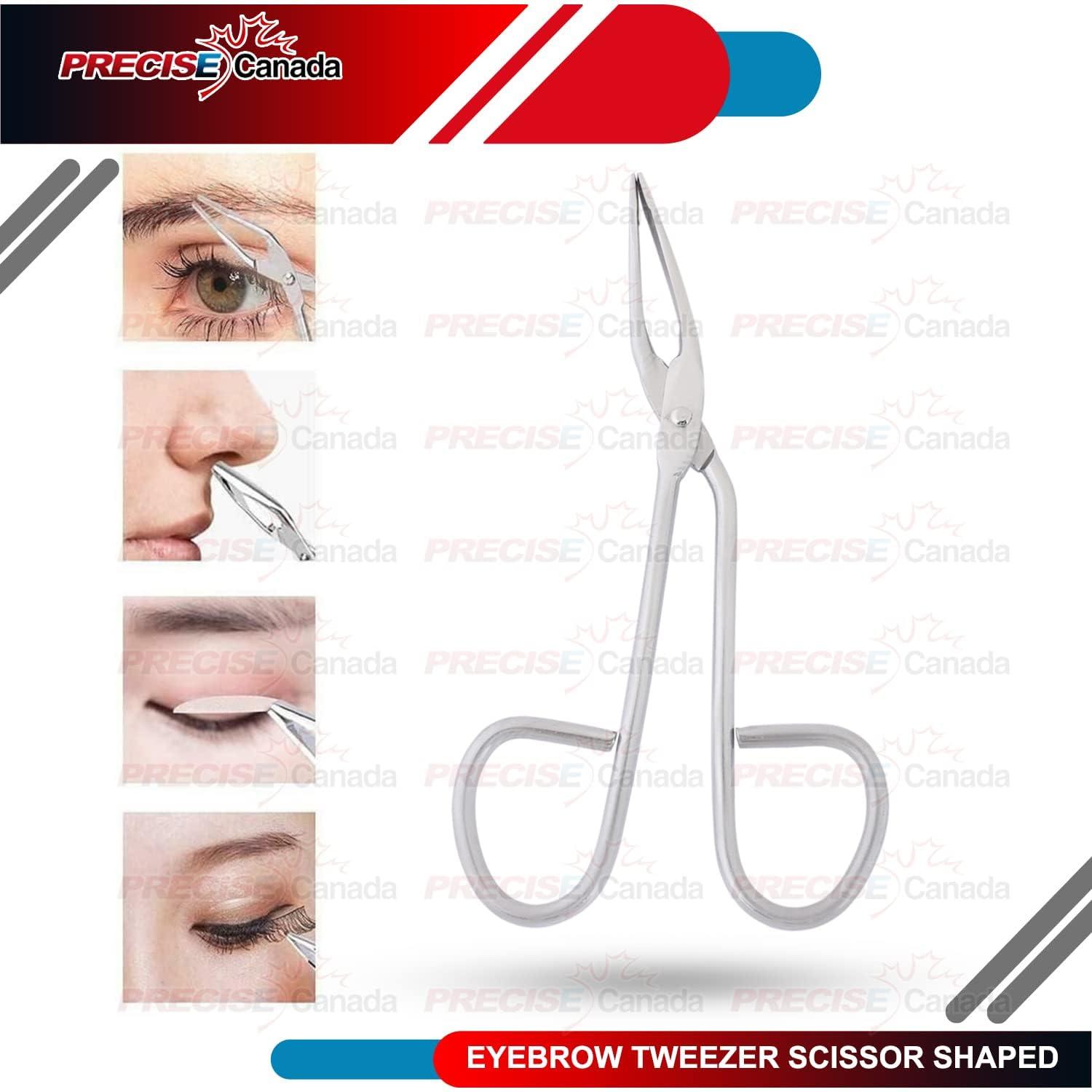 PRECISE CANADA Precise Canada: Scissor Handle Tweezers Stainless Steel Shape Tool Eyebrow Nose Hair Clip Tweezer Remover for Lady Women