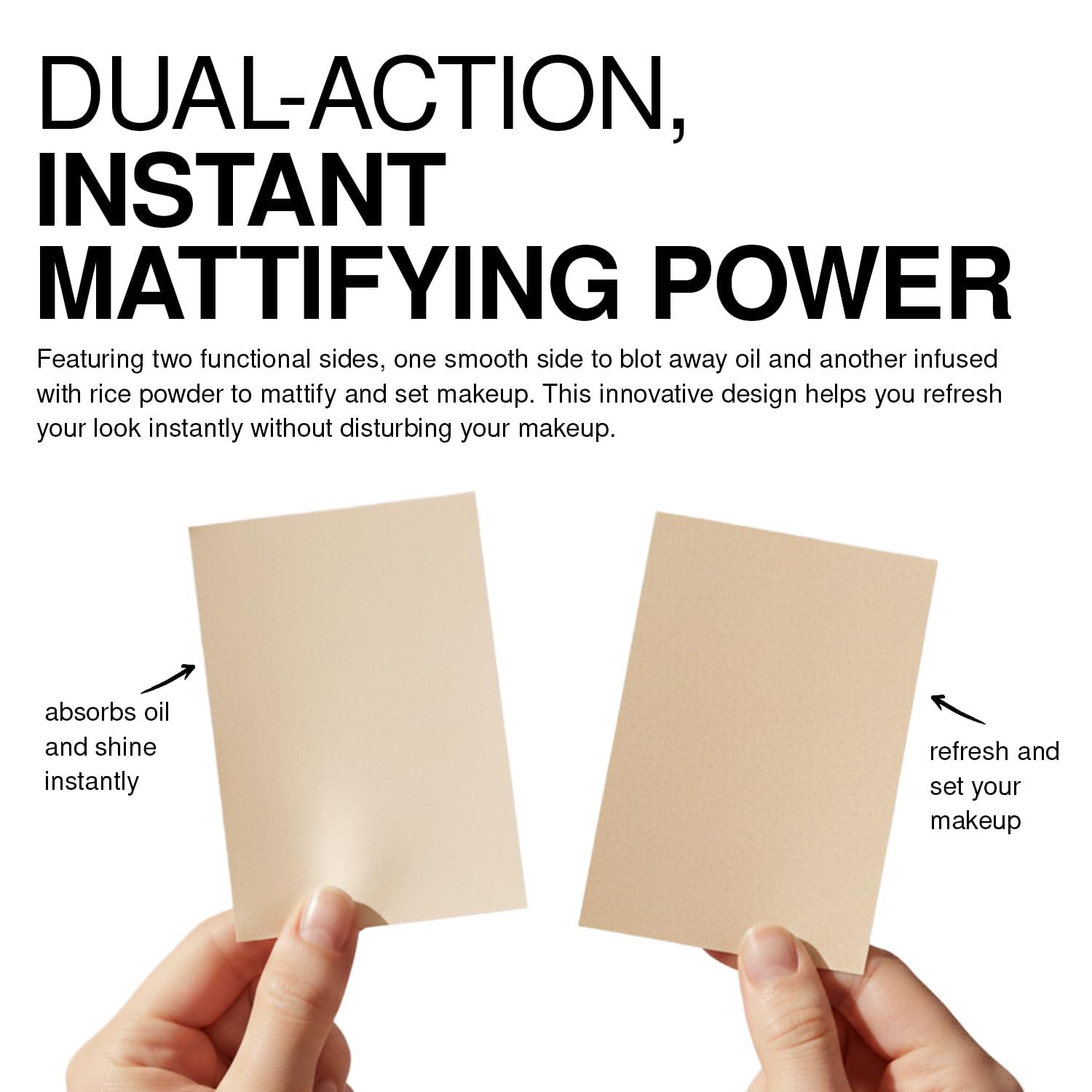 Palladio Palladio Rice Paper Facial Tissues for Oily Skin, Face Blotting Sheets Made from Natural Rice, Oil Absorbing Paper with Rice Powder, 2 Sided, Instant Results, Natural, 40 Count, Pack of 1