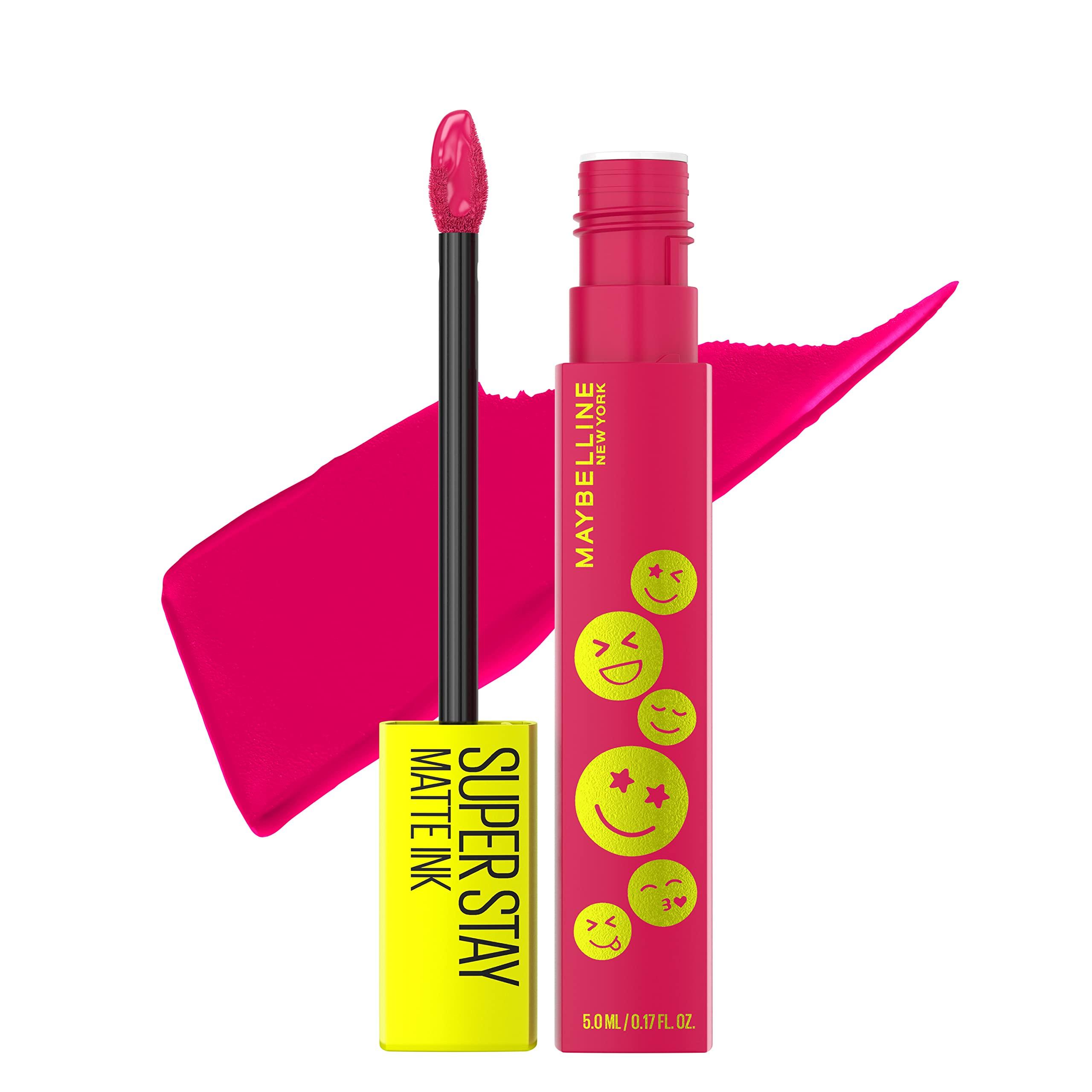MAYBELLINE Maybelline Super Stay Matte Ink Liquid Lip Color, Moodmakers Lipstick Collection, Long Lasting, Transfer Proof Lip Makeup, Optimist, Pink, 1 Count