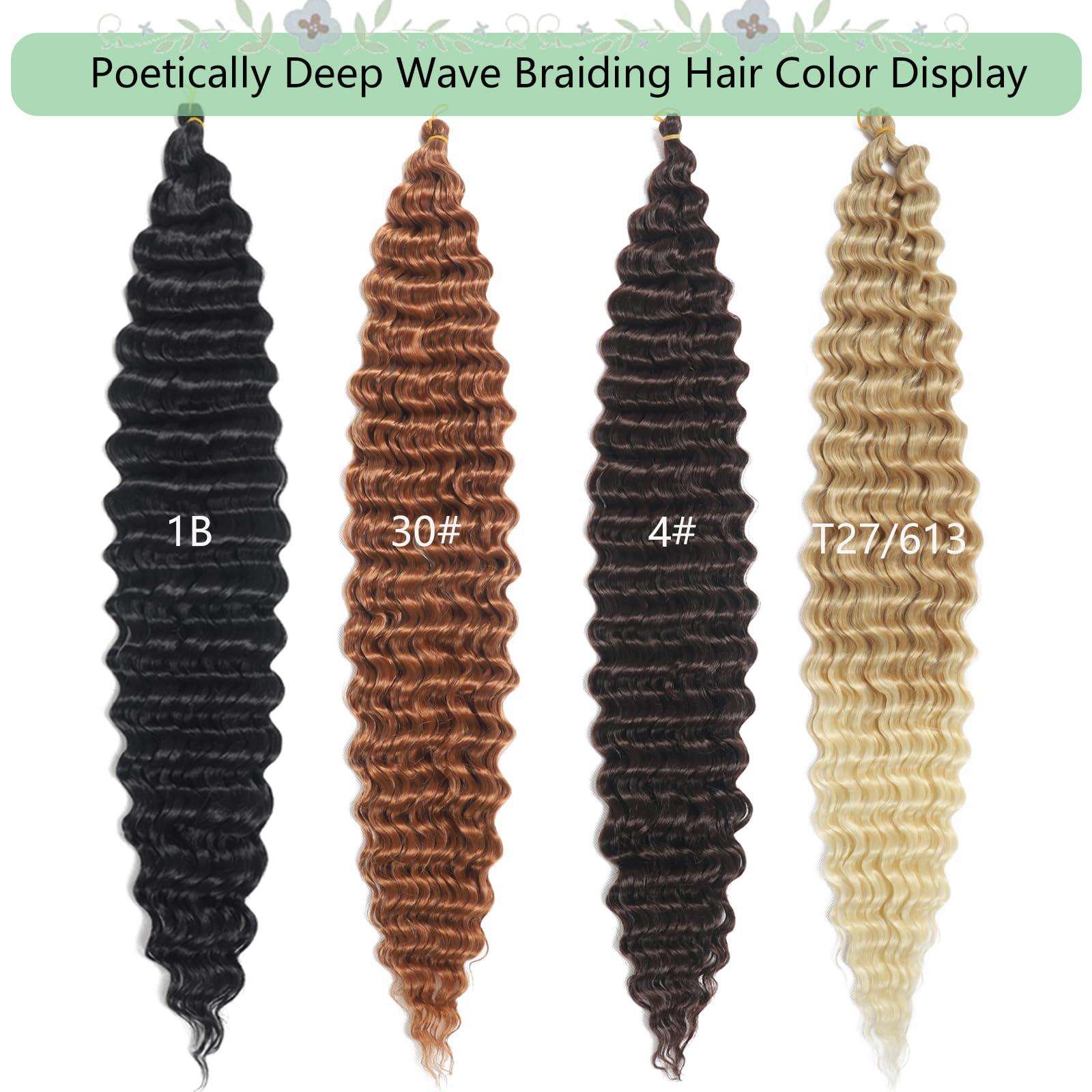 poetically 26 Inch Ocean Wave Crochet Hair 2Packs Browm Deep Wave Crochet Hair Curly Wavy Braiding Hair Synthetic Wet and Wavy Crochet Hair Ocean Wave Crochet Hair for Goddess Braids