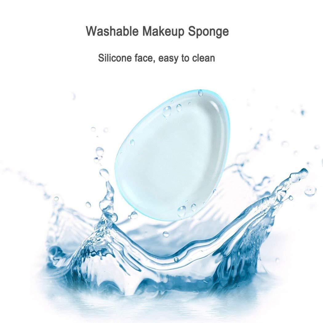 Ktdzone Ktdzone Washable Silicone Sponge Jelly Applicator for Cream Gel Foundation - Face Silisponge Cosmetic Beauty Makeup Tools Blender Red 4PCS