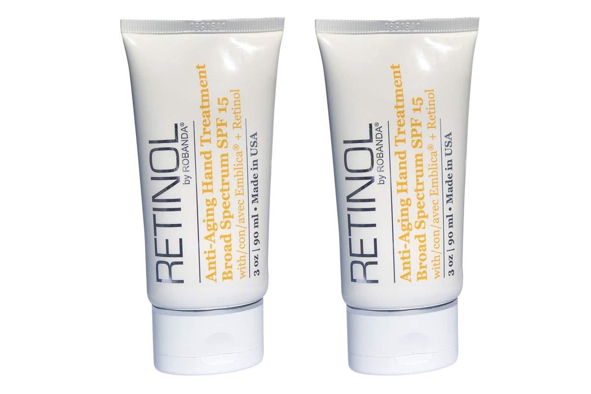 Robanda Robanda Retinol Anti-Aging Hand Treatment ? Broad Spectrum SPF 15 + Retinol Cream to Repair Dry Skin, 2 pack